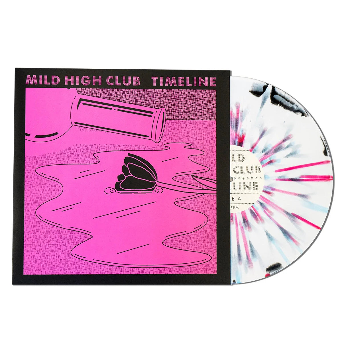 Mild High Club - Timeline [White With Pink, Black & Blue Splatter]