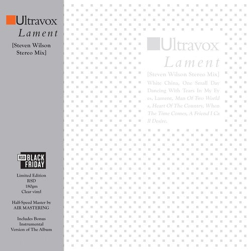 Ultravox - Lament (Stephen Wilson Stereo Mix) [2-lp Clear Vinyl]