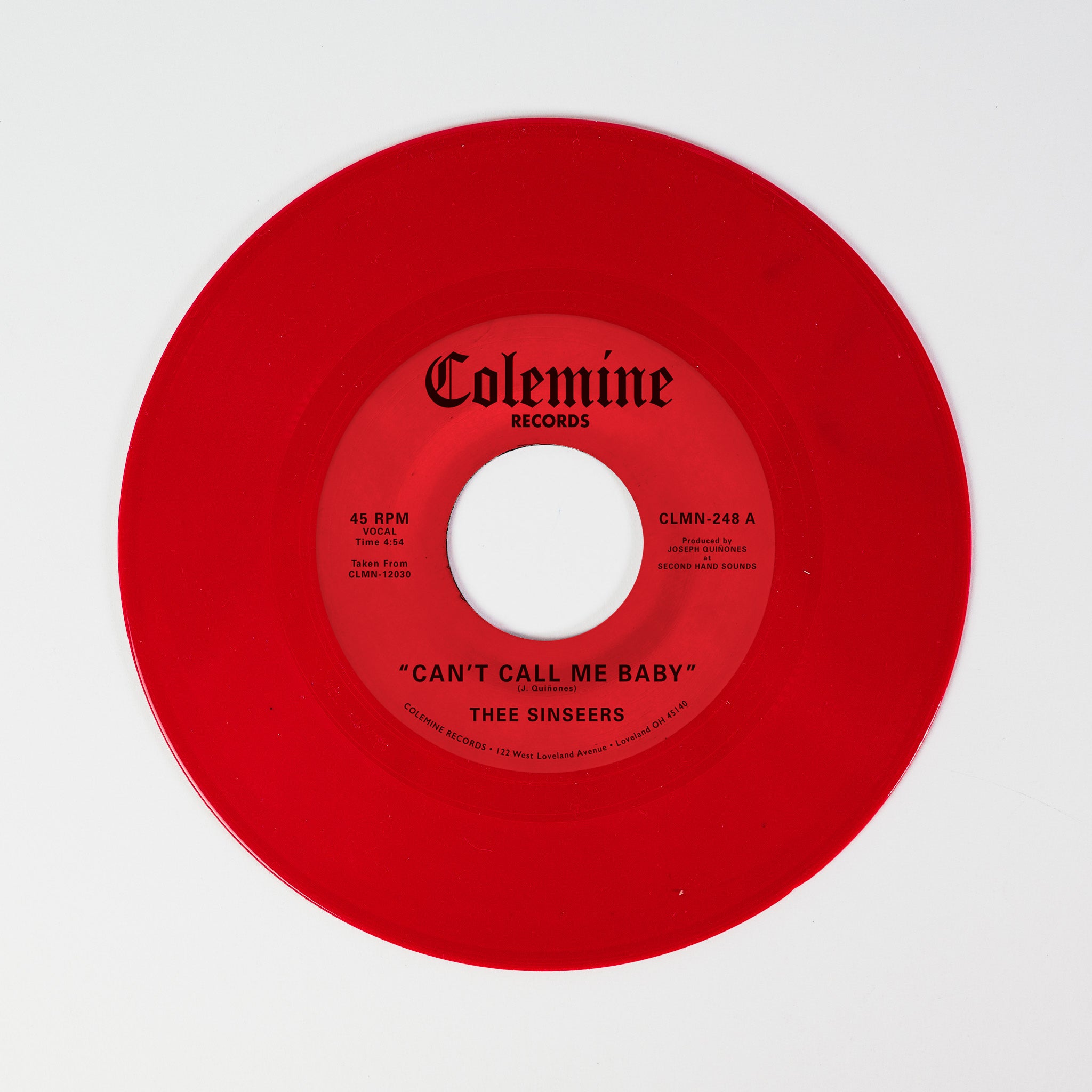 Thee Sinseers - Can’t Call Me Baby / Take A Chance [7" Opaque Red VInyl]