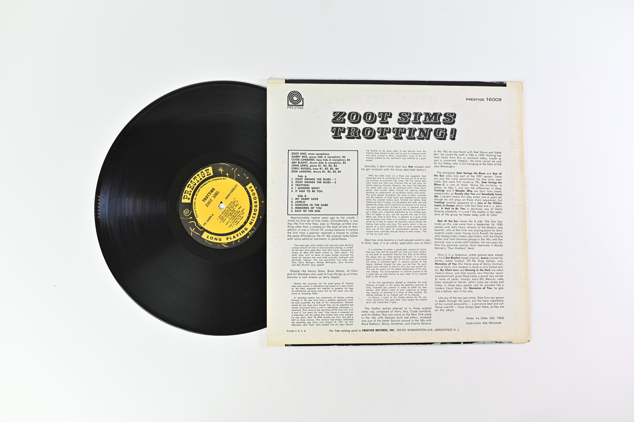 Zoot Sims - Trotting! on Prestige Mono PR 16009