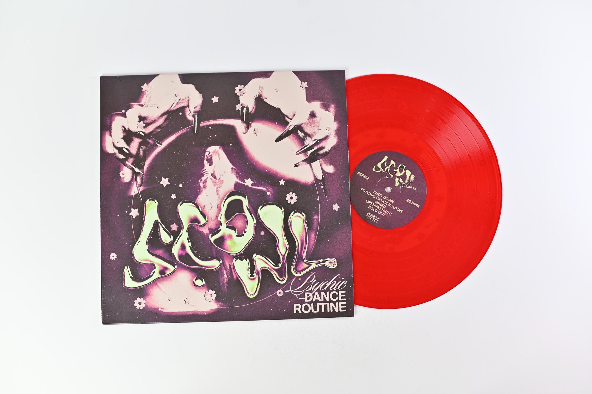 Scowl - Psychic Dance Routine on Flatspot Single Sided Red Translucent 12" 45 RPM