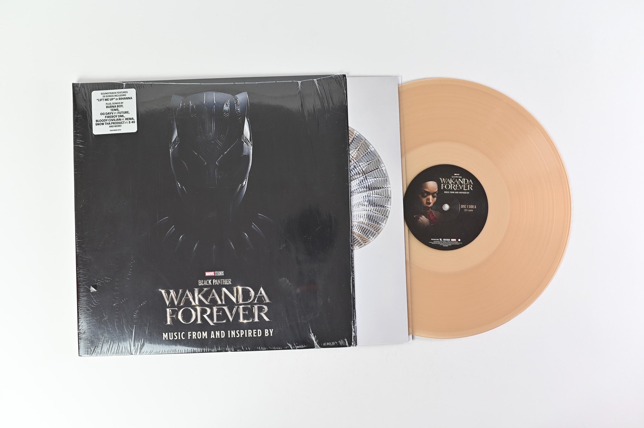 Various - Black Panther: Wakanda Forever - Music From And Inspired By on Hollywood / Roc Nation / Def Jam / Marvel - Tan Translucent Vinyl