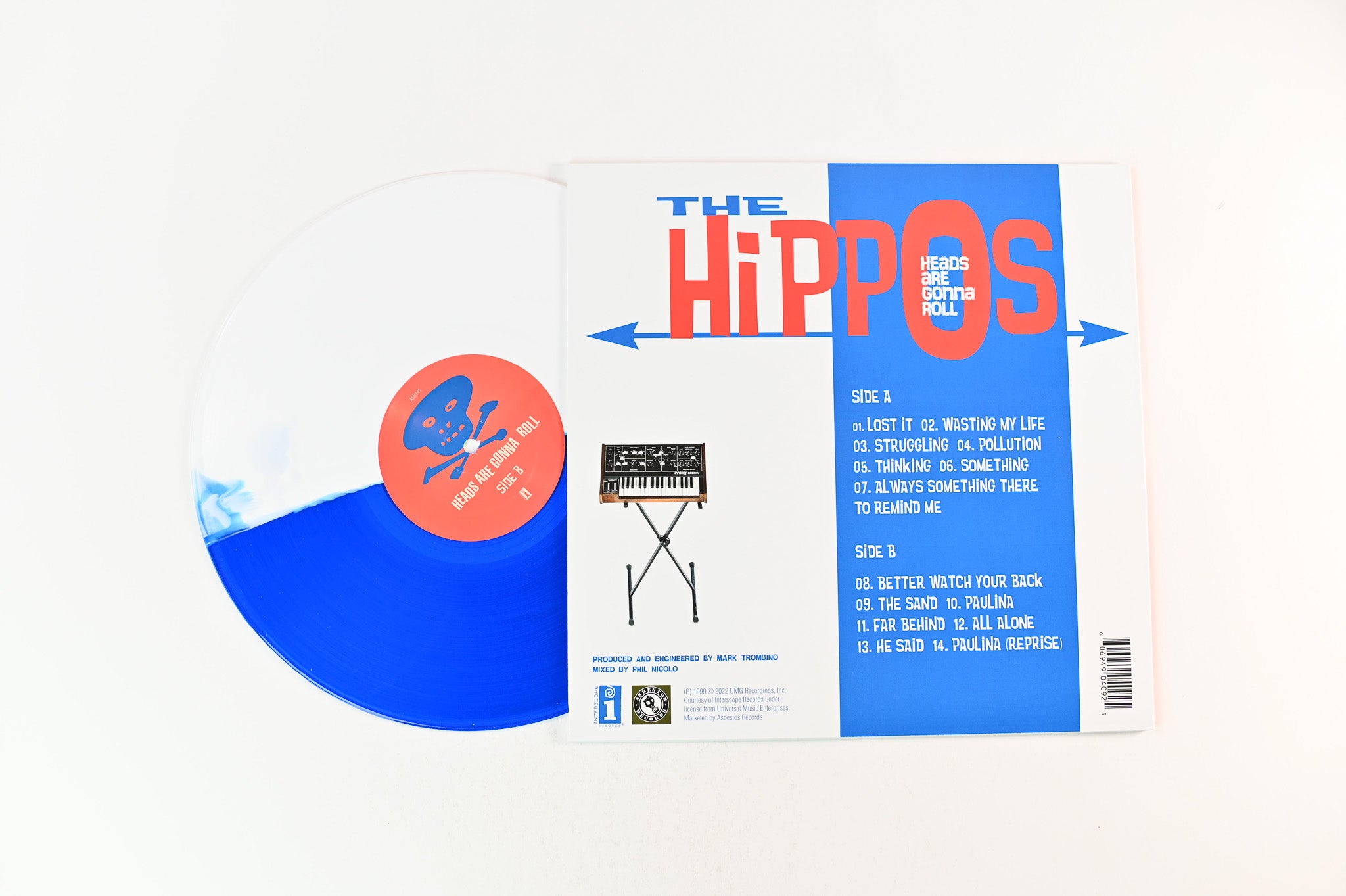 The Hippos - Heads Are Gonna Roll on Asbestos Blue / White Split Vinyl