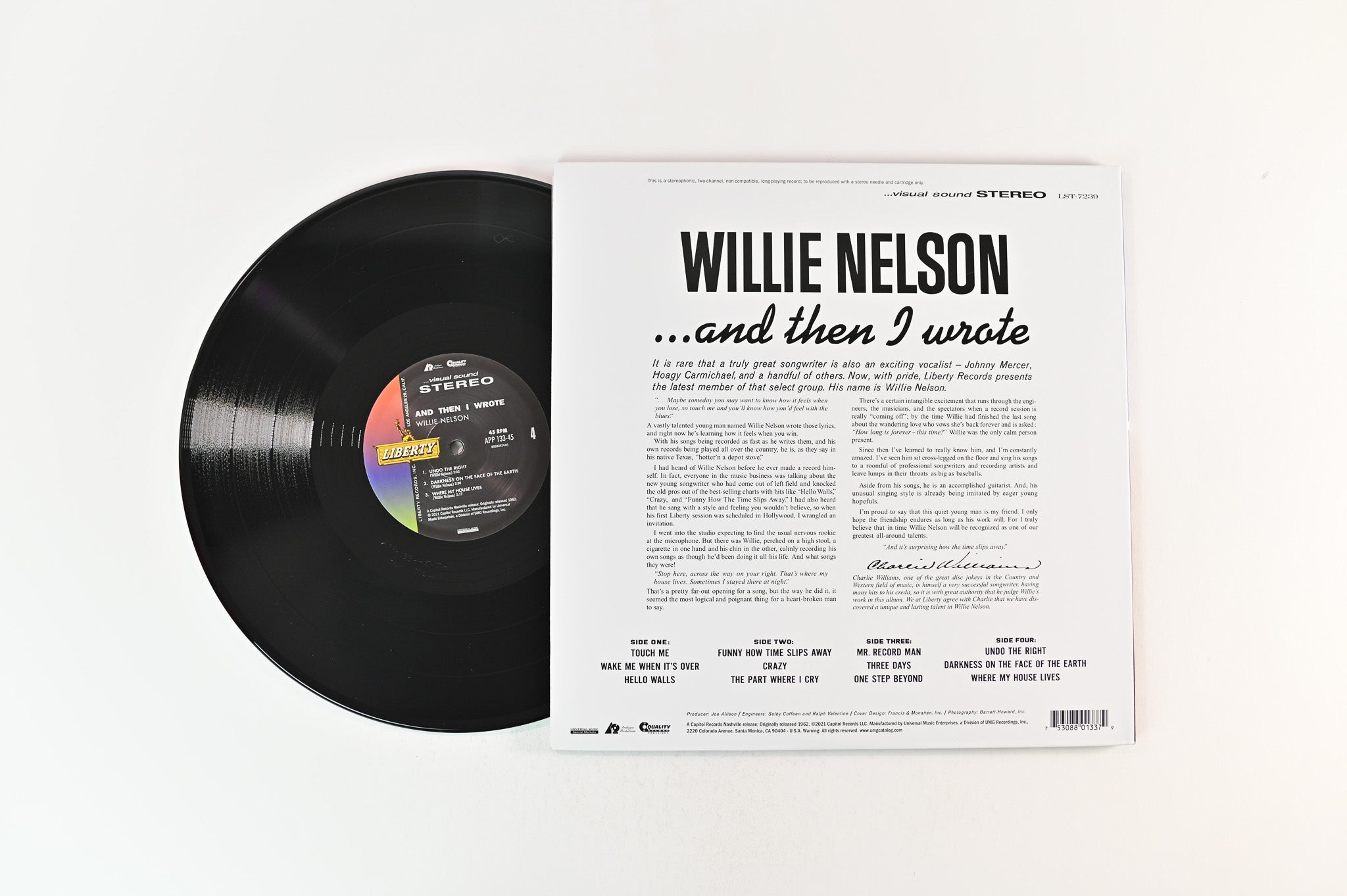 Willie Nelson - ... And Then I Wrote on Liberty Analogue Productions 45 RPM 180 Gram Reissue