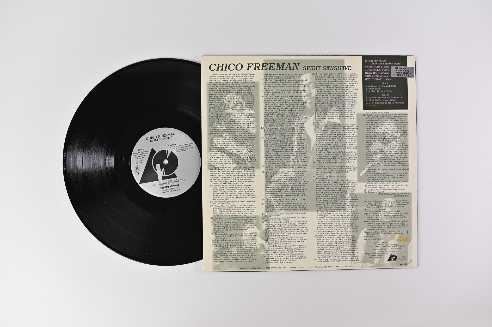 Chico Freeman - Spirit Sensitive Analogue Productions Limited Numbered  Reissue