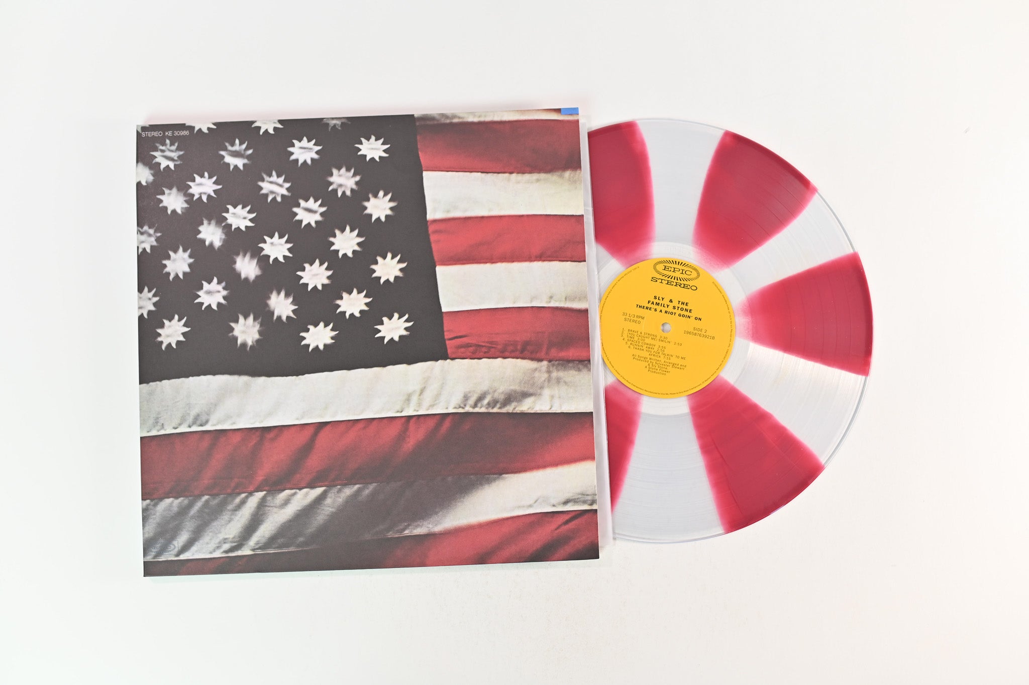 Sly & The Family Stone - There's a Riot Goin' On on Epic Vinyl Me Please Clear w/ Red Pinwheel Reissue