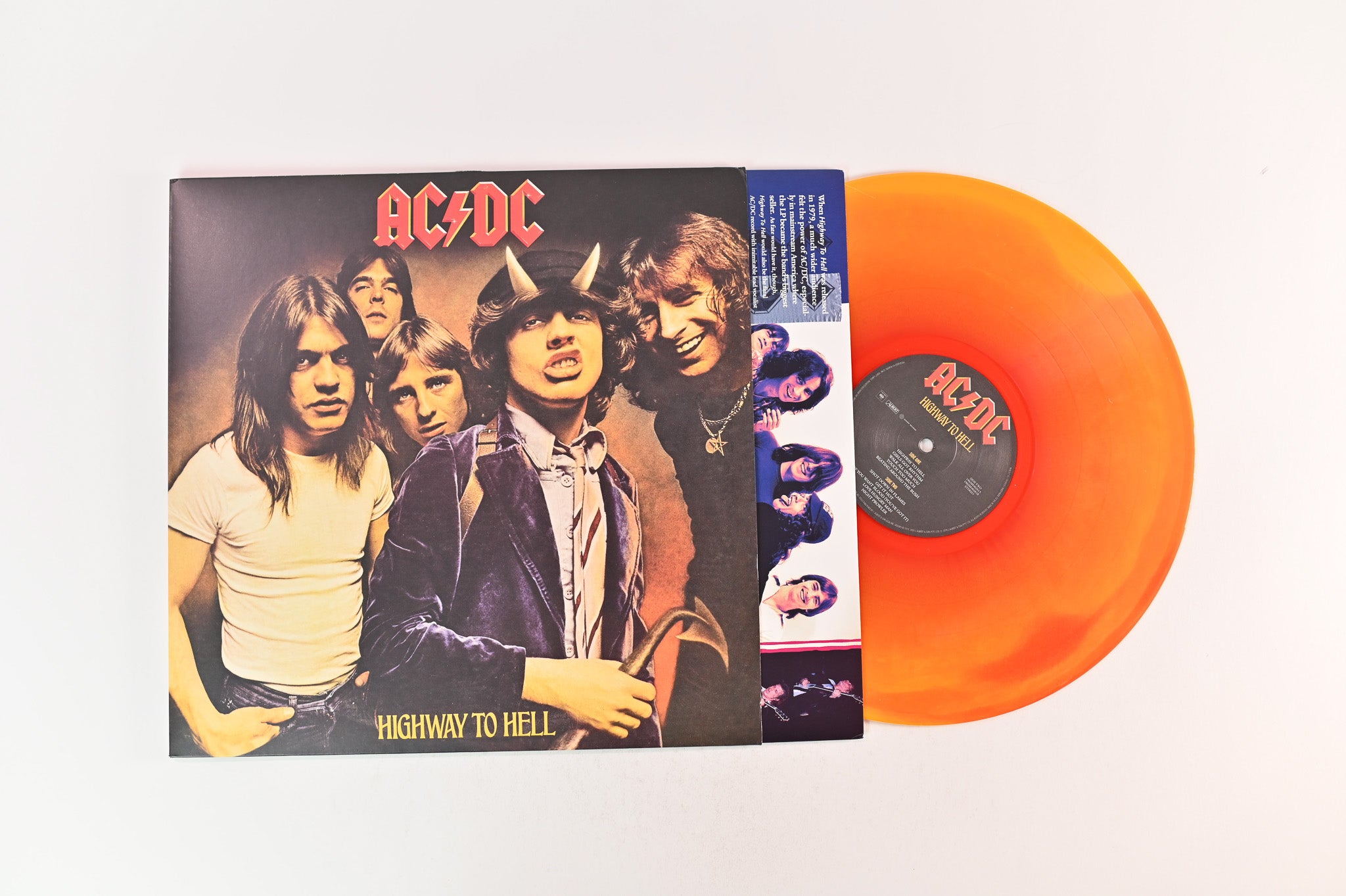 AC/DC - Highway To Hell on Columbia Ltd Red/Orange Merge Hellfire Vinyl Reissue