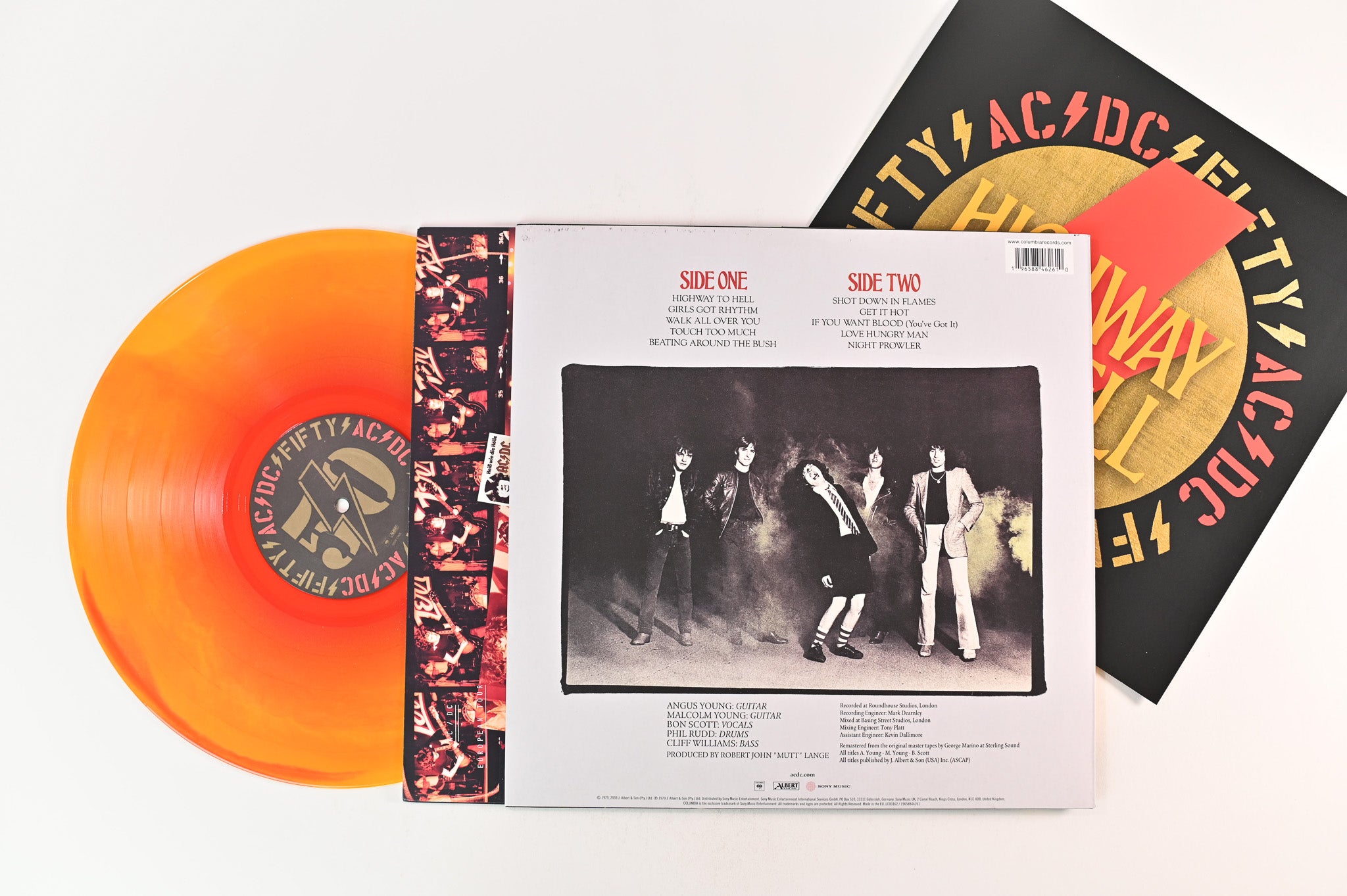 AC/DC - Highway To Hell on Columbia Ltd Red/Orange Merge Hellfire Vinyl Reissue