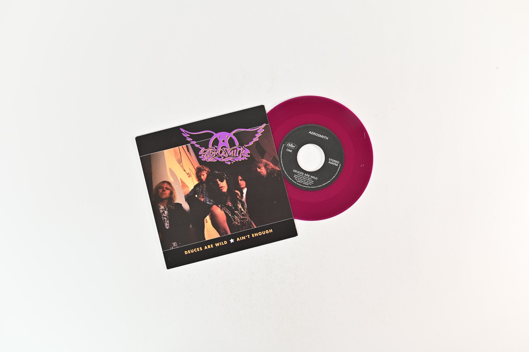 Aerosmith - Pump on Capitol Ltd Numbered Purple with White Marble Reissue Plus Grape Vinyl Bonus 7"