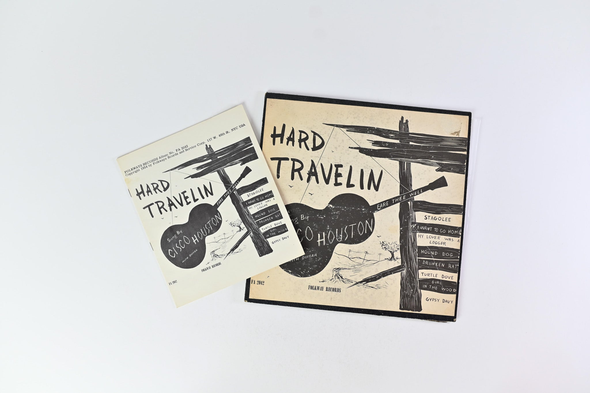 Cisco Houston - Hard Travelin' on Folkways Records - 10" Vinyl