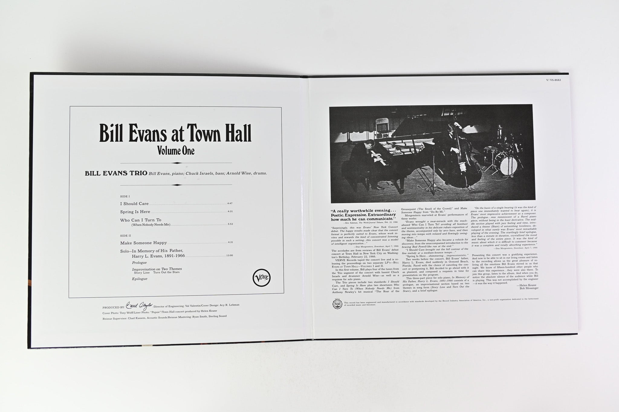 The Bill Evans Trio - Bill Evans At Town Hall (Volume One) on Verve Acoustic Sounds Series