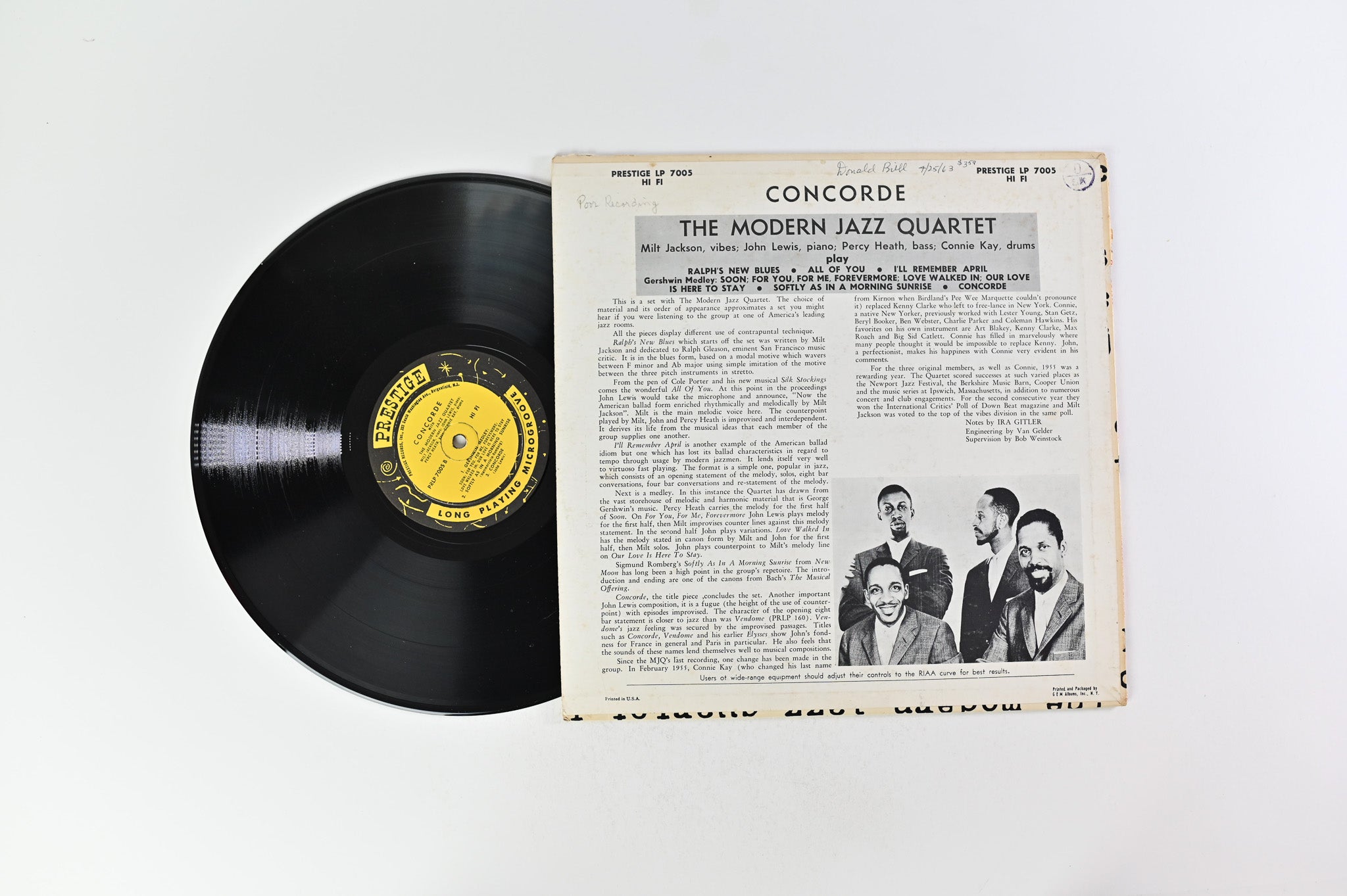 The Modern Jazz Quartet - Concorde on Prestige