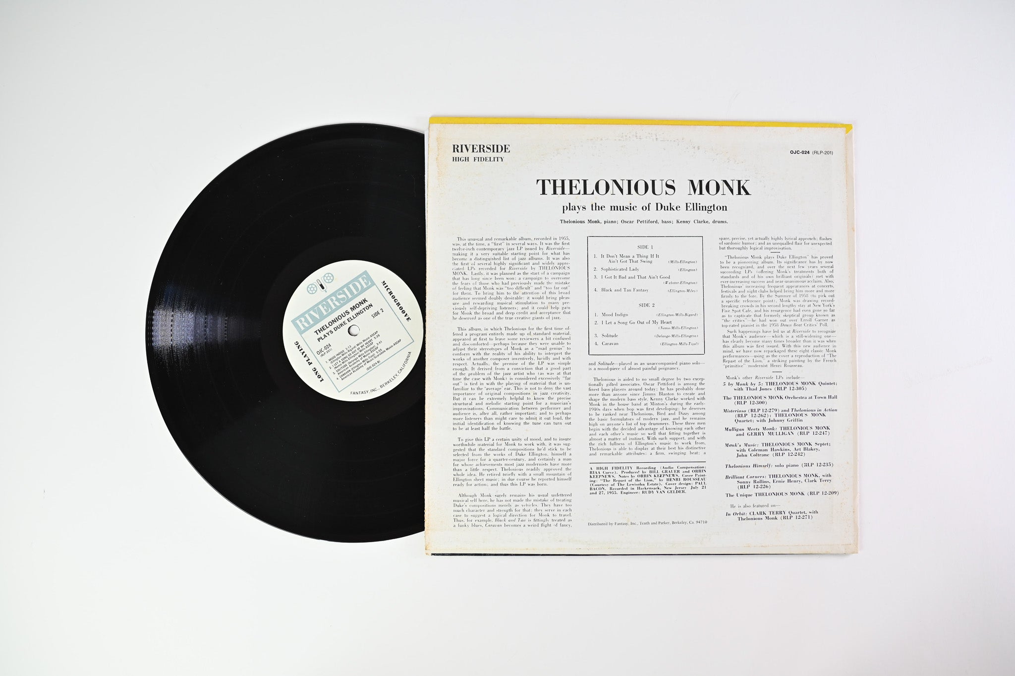 Thelonious Monk - Thelonious Monk Plays Duke Ellington on Riverside OJC Reissue