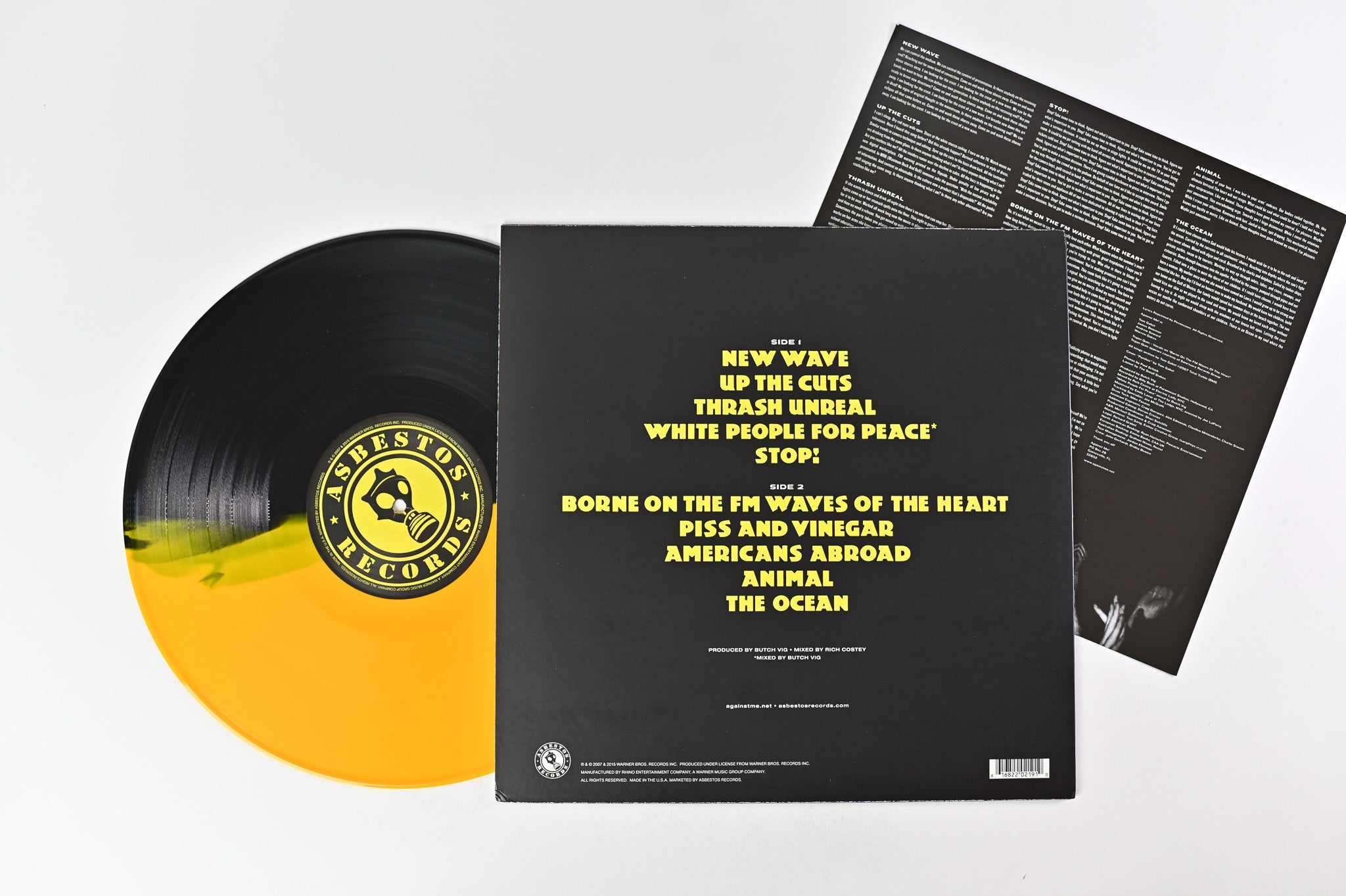 Against Me! - New Wave on Asbestos Records - Yellow/Black Split Colored Vinyl