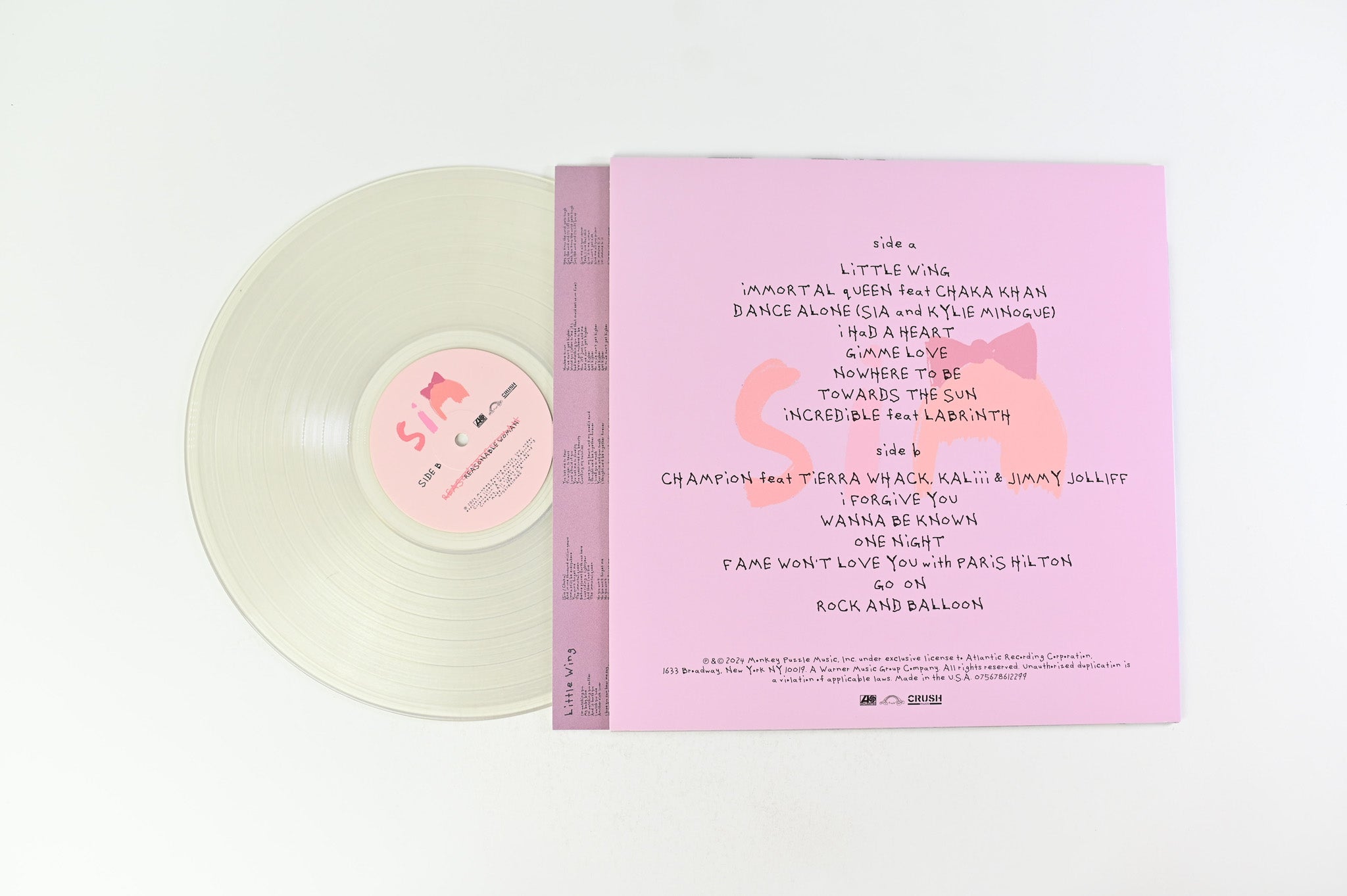 Sia - Reasonable Woman on Monkey Puzzle Ltd Clear Orginal Cover Webstore Exclusive