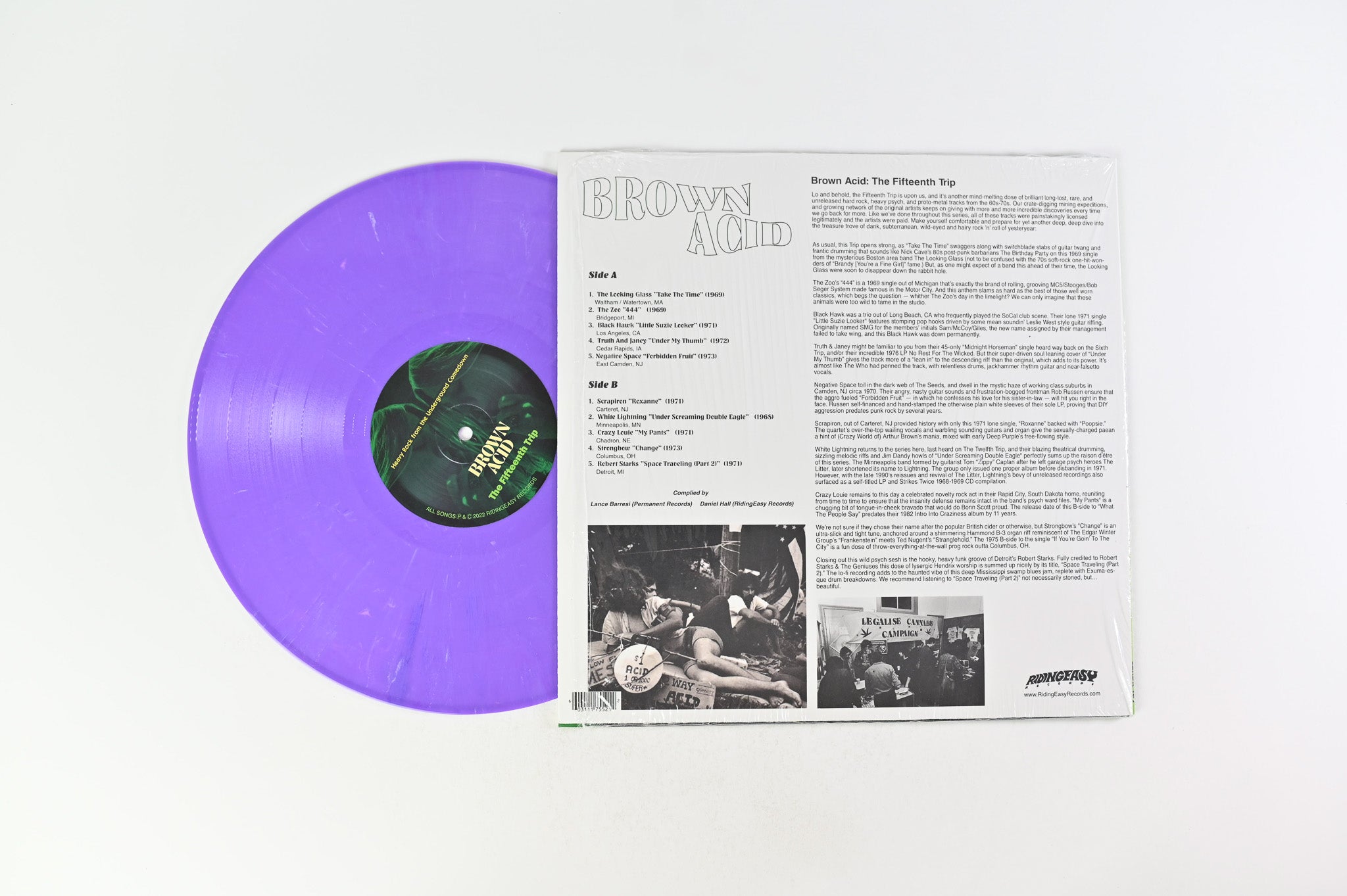 Various - Brown Acid: The Fifteenth Trip (Heavy Rock From The Underground Comedown) on RidingEasy Purple Vinyl