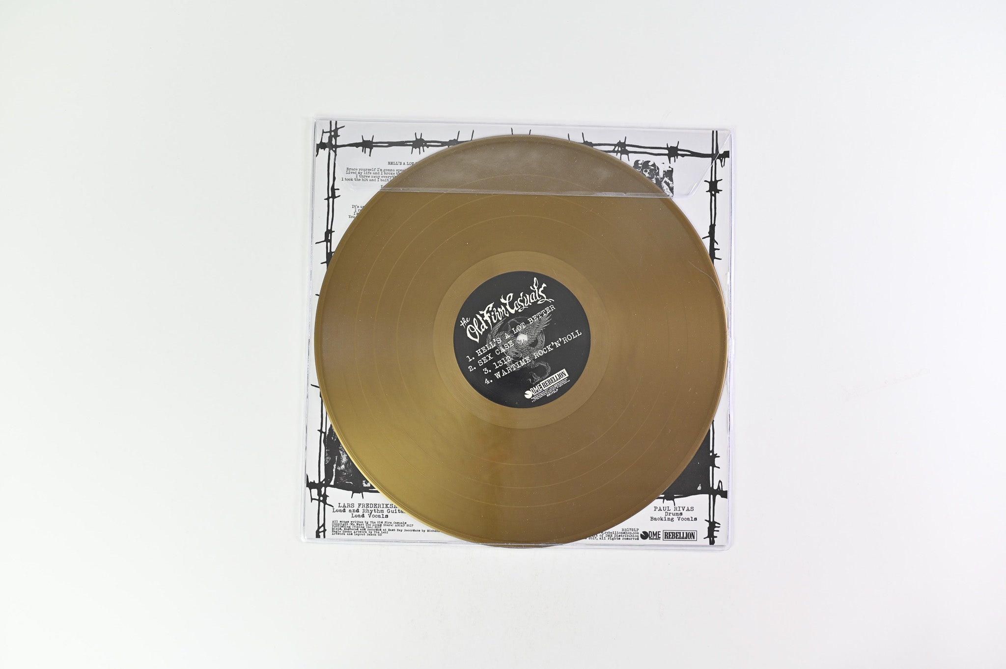 The Old Firm Casuals - Wartime Rock 'N' Roll on Rebellion Ltd Single Sided Etched Gold Vinyl