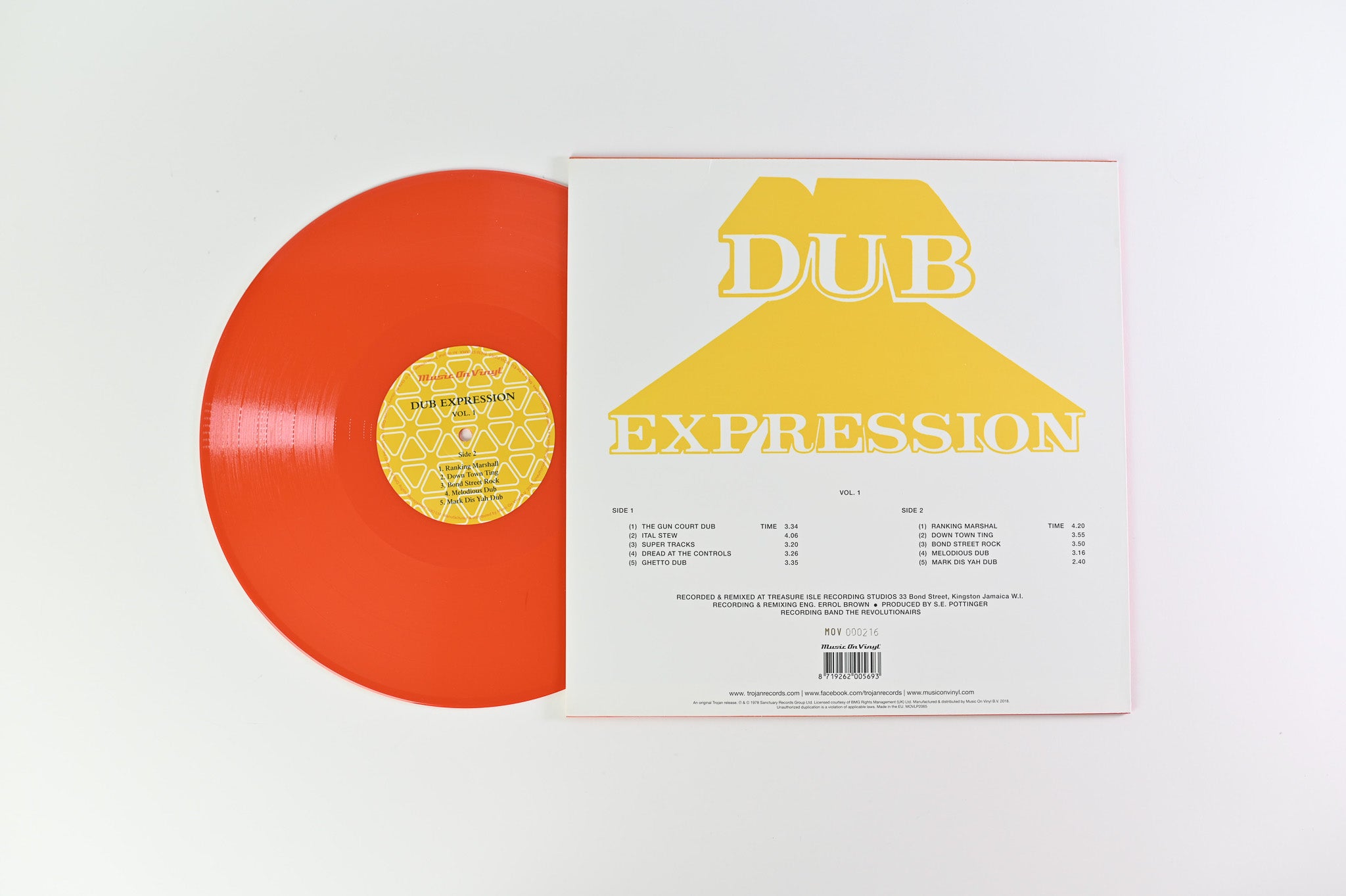 Errol Brown - Dub Expression on Music on Vinyl Ltd Numbered Orange Vinyl Reissue