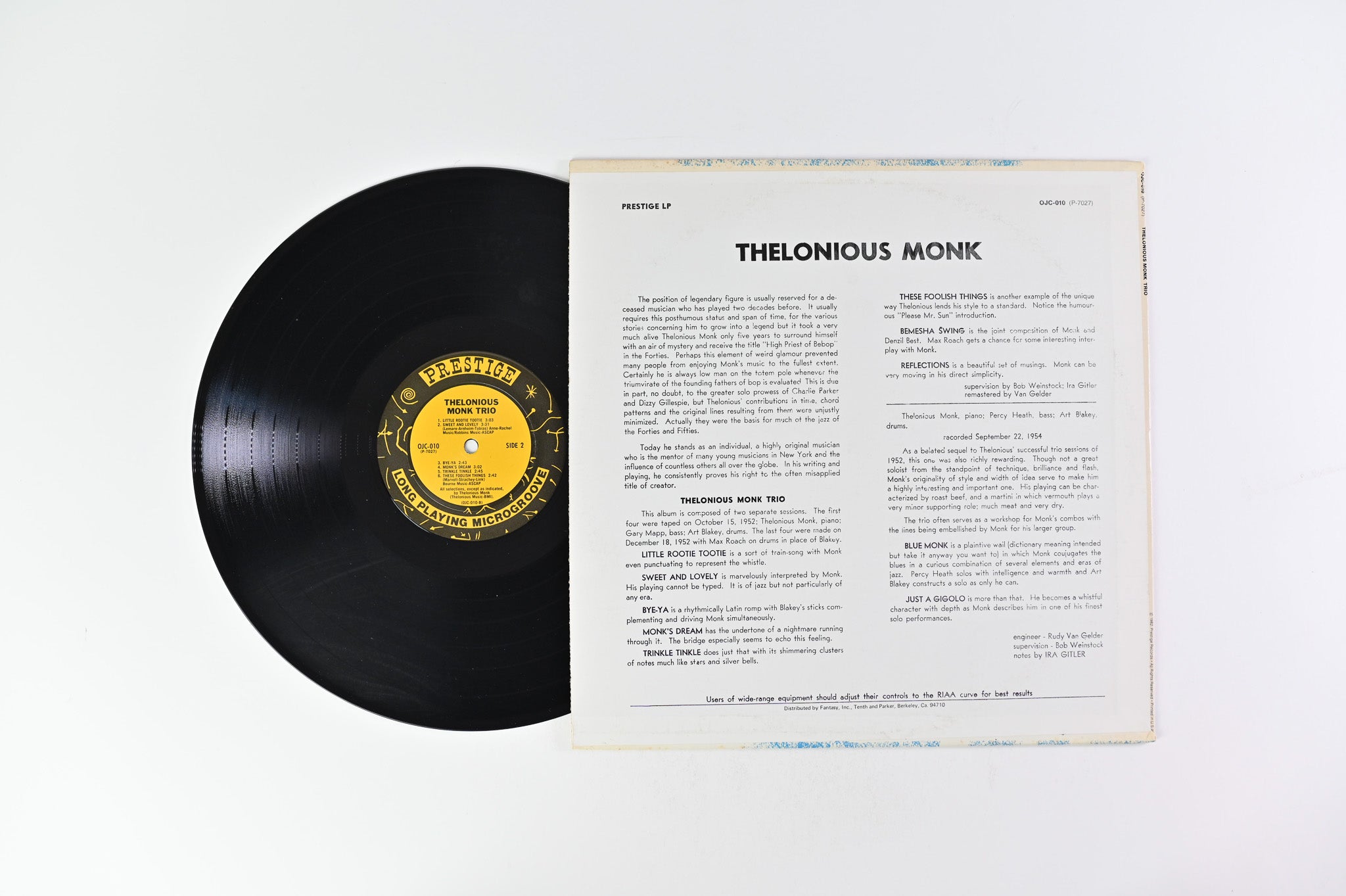 Thelonious Monk Trio - Thelonious Monk Trio on Prestige OJC Reissue