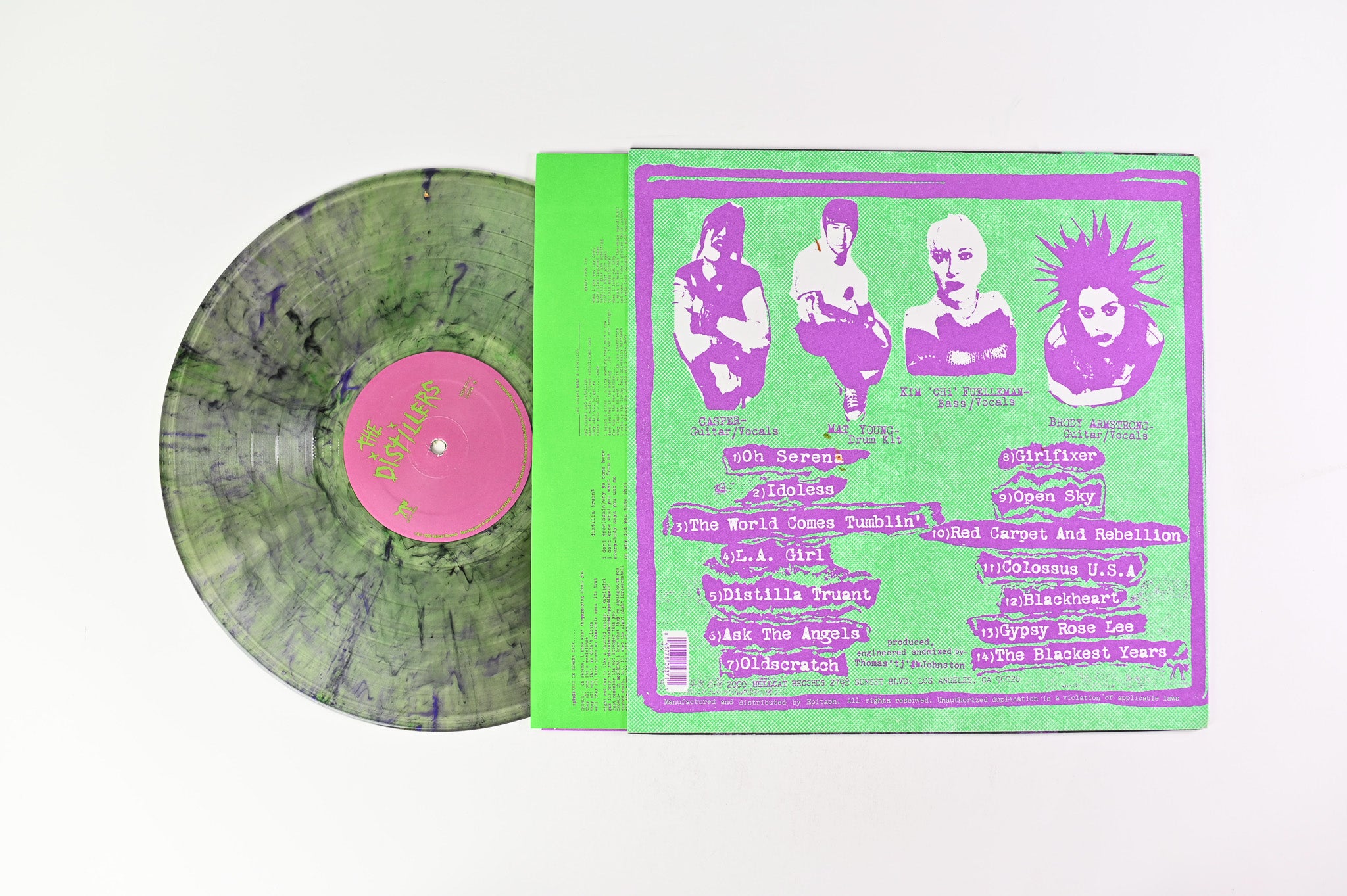 The Distillers - The Distillers on Hellcat Ltd Green Clear Purple Black Vinyl Reissue