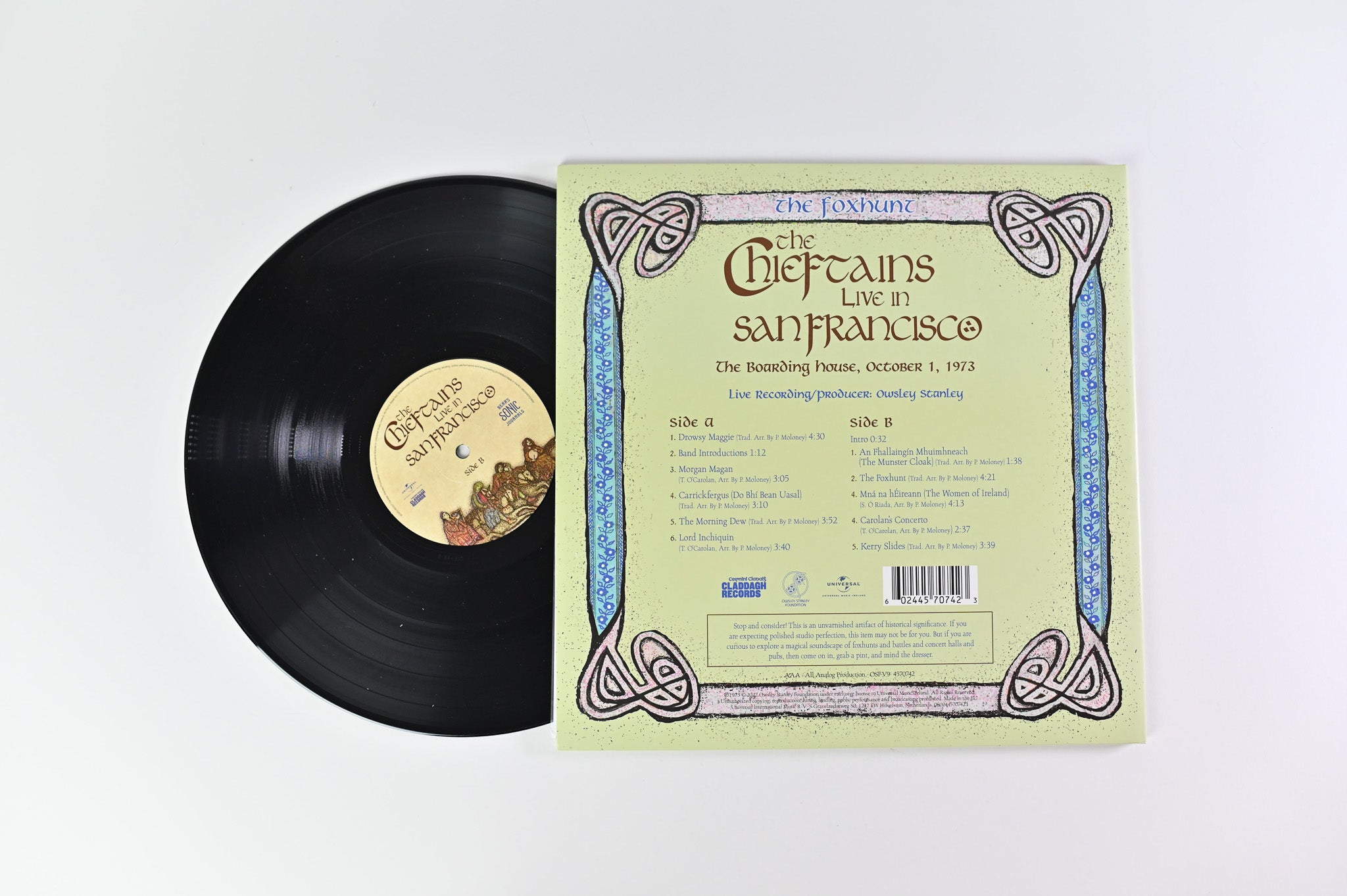 The Chieftains - The Foxhunt (San Francisco 1973) on Claddagh Records / Universal Music Ireland