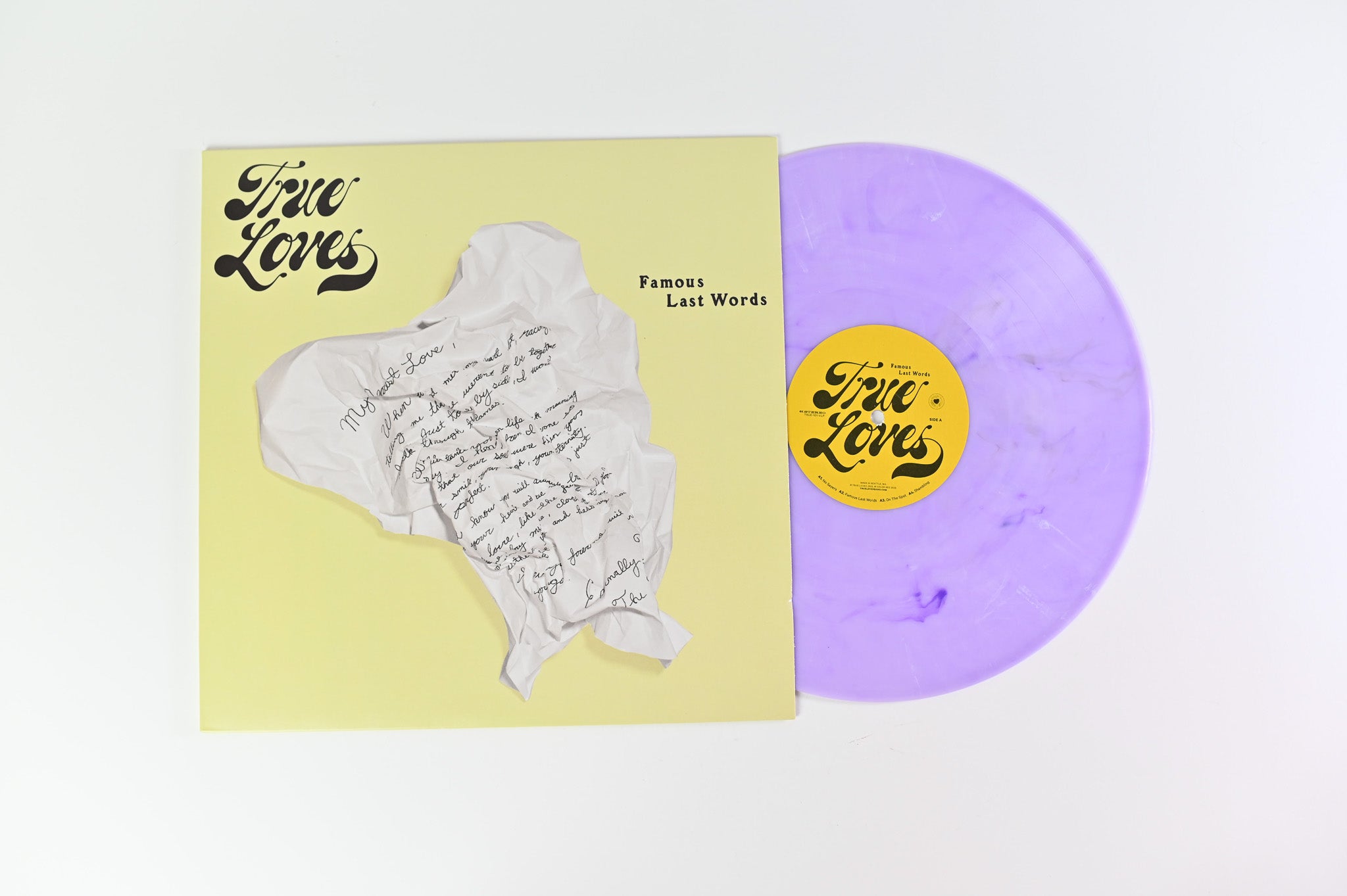 The True Loves - Famous Last Words on Color Red Records - Purple Vinyl