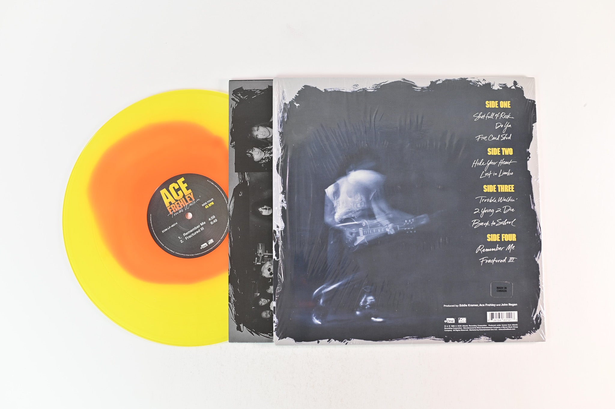 Ace Frehley - Trouble Walkin’ on eOne RSD 2020 45 RPM Yellow/Orange Vinyl Reissue