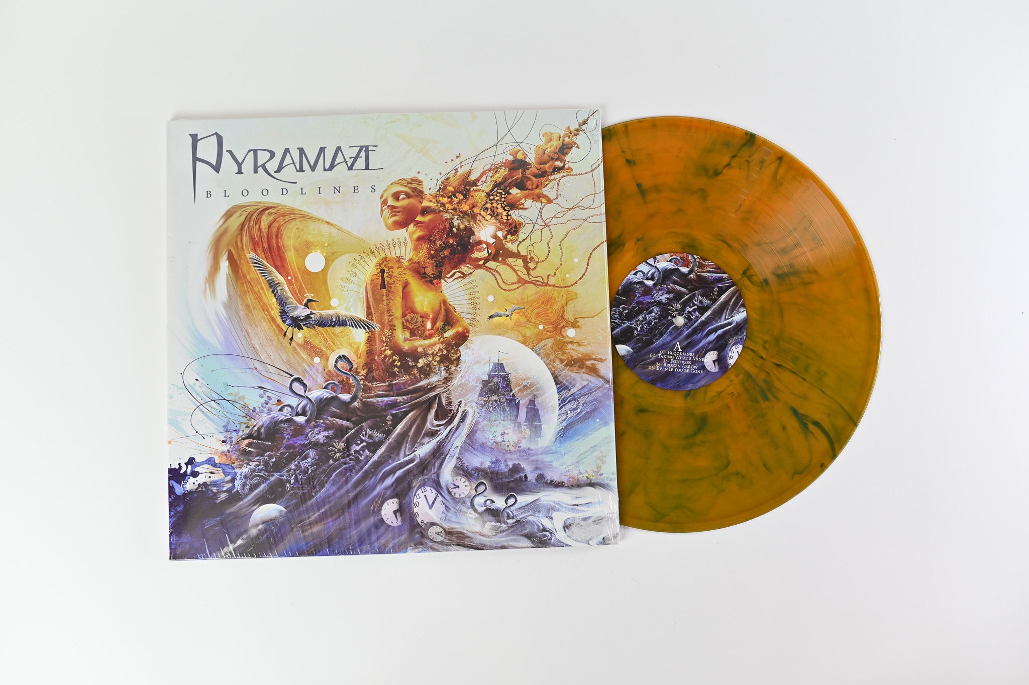 Pyramaze - Bloodlines on AFM Records - Orange/Blue Marbled Colored Vinyl