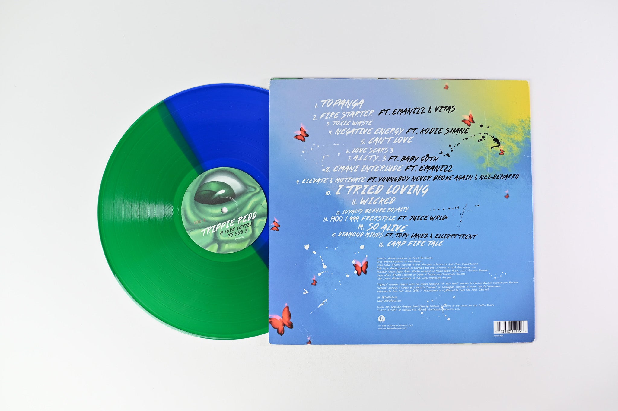 SEALED Green/Blue Split Trippie Redd cheapest - A Love Letter To You 3 LP Vinyl Record