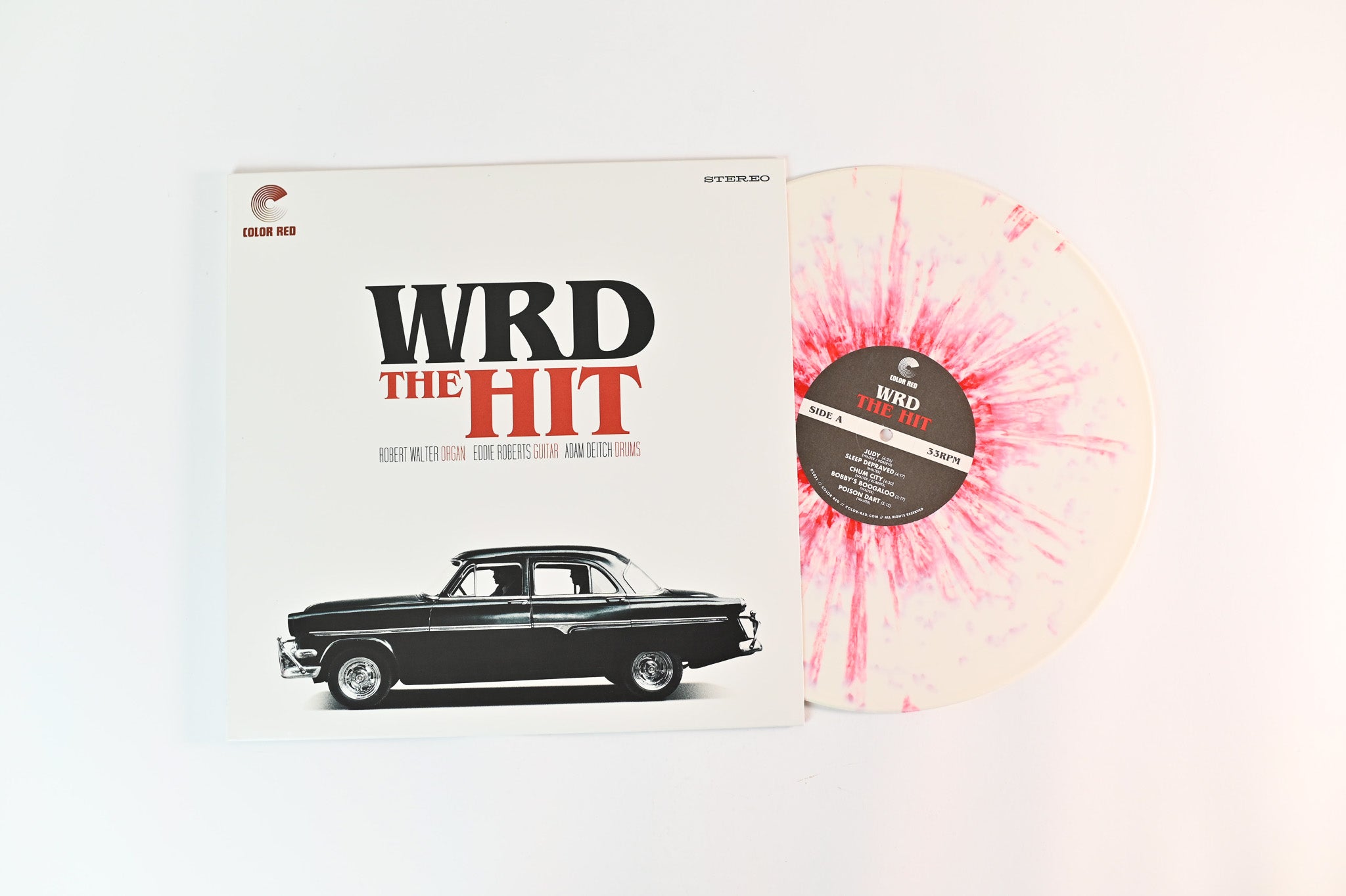 W.R.D. - The Hit on Color Red Records - White Blood Splatter Vinyl