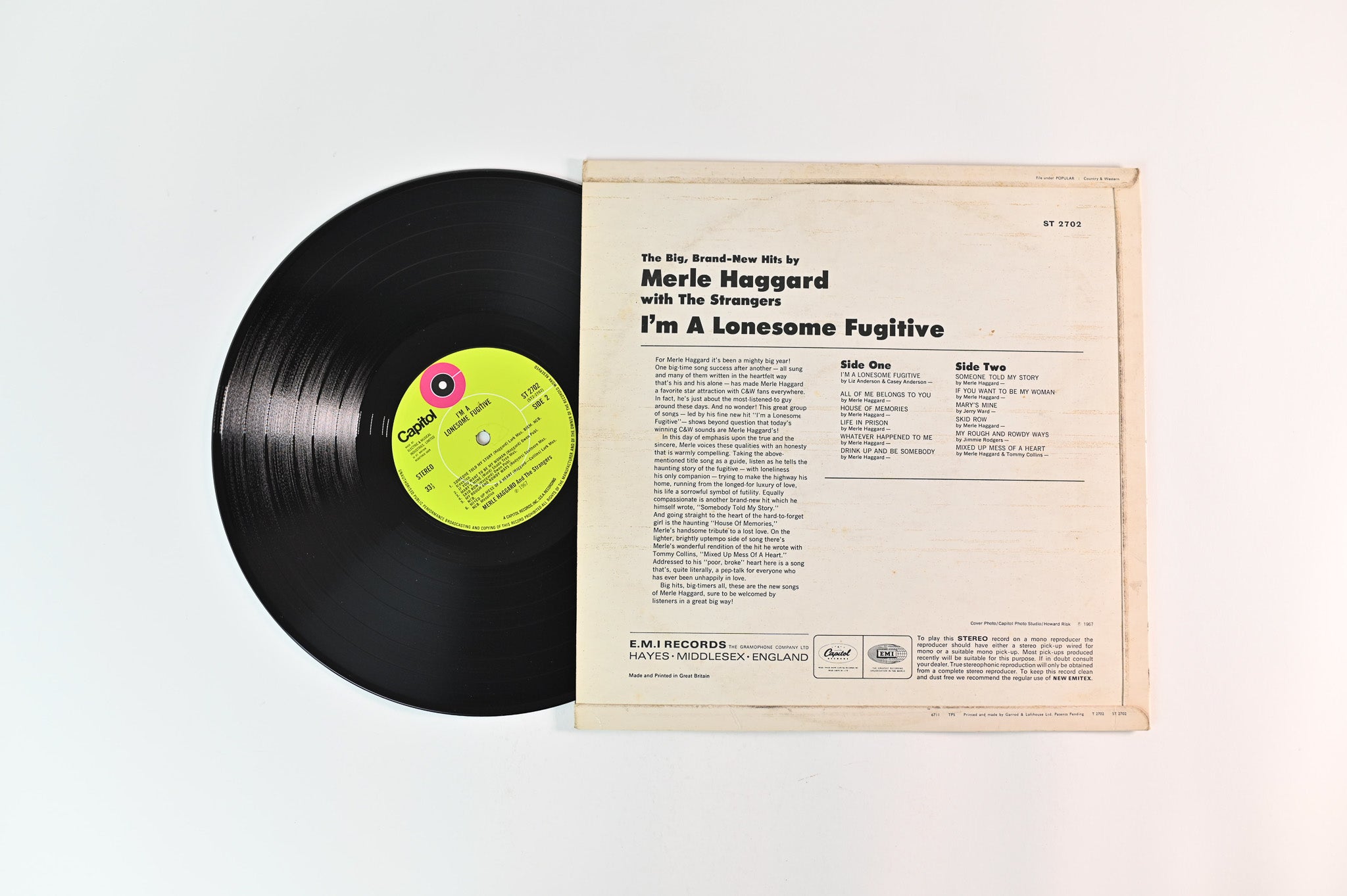 Merle Haggard - I'm A Lonesome Fugitive on Capitol Records UK Pressing