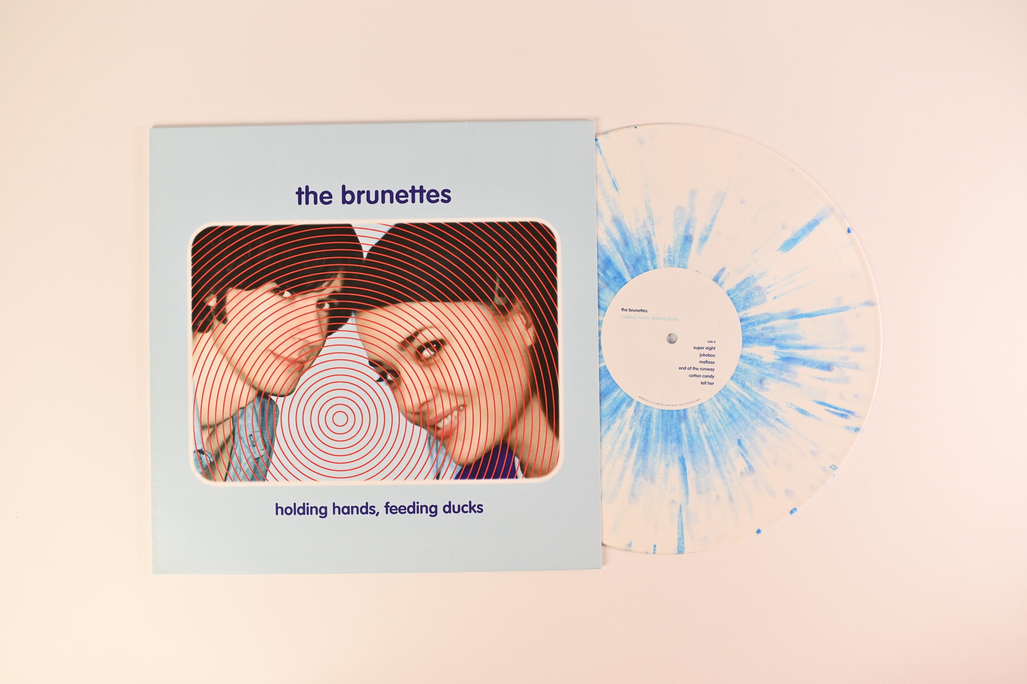 The Brunettes - Holding Hands, Feeding Ducks on Lil' Chief Ltd White w/Blue Splatter