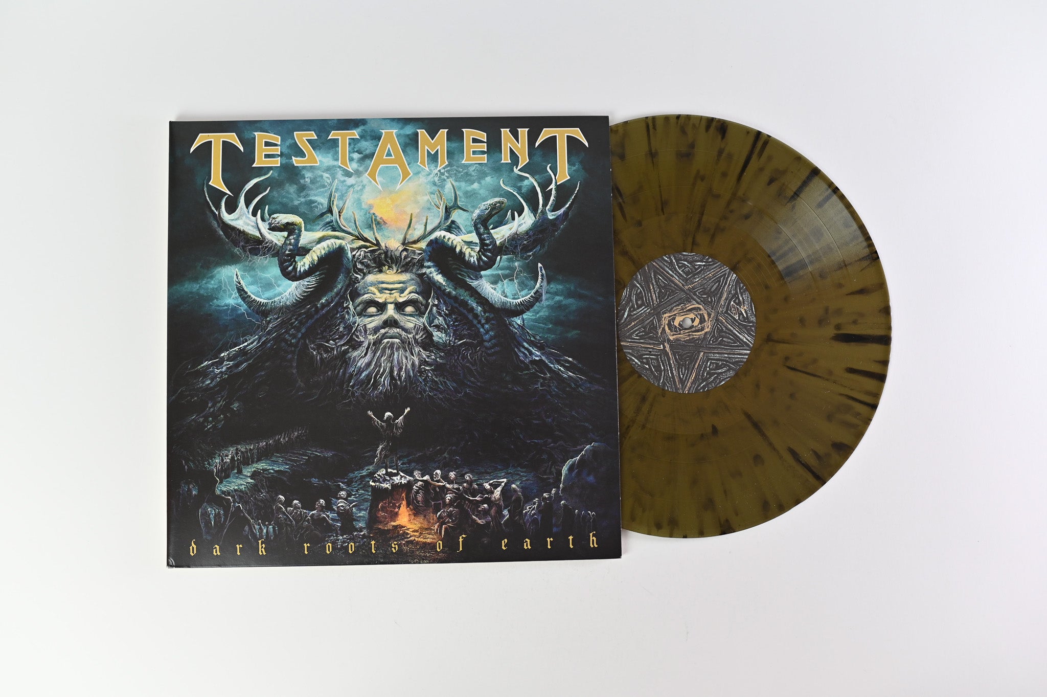 Testament - Dark Roots Of Earth on Nuclear Blast Gold w/ Black Splatter Vinyl