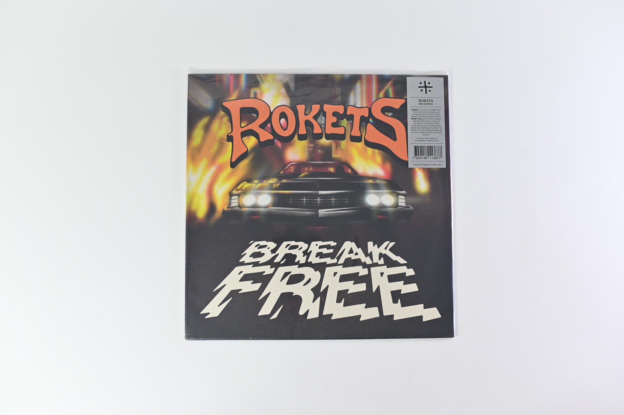 Rokets - Break Free on The Sign Records Orange/Black Splatter Vinyl