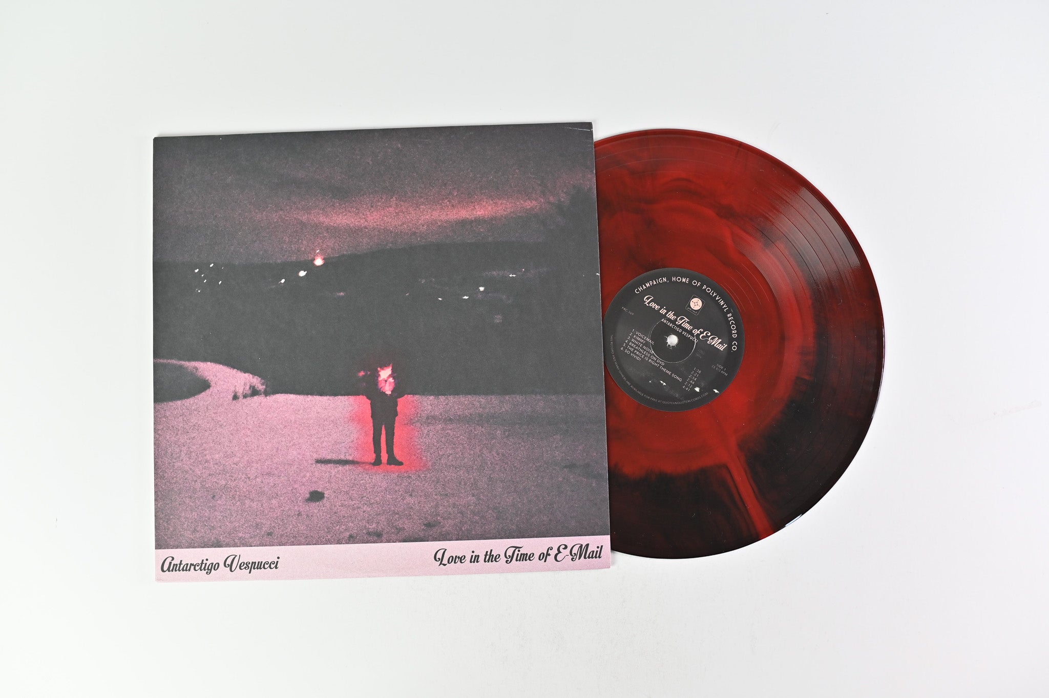 Antarctigo Vespucci - Love in the Time of E-mail on Polyvinyl Record Company Black w/ Red Starburst Vinyl