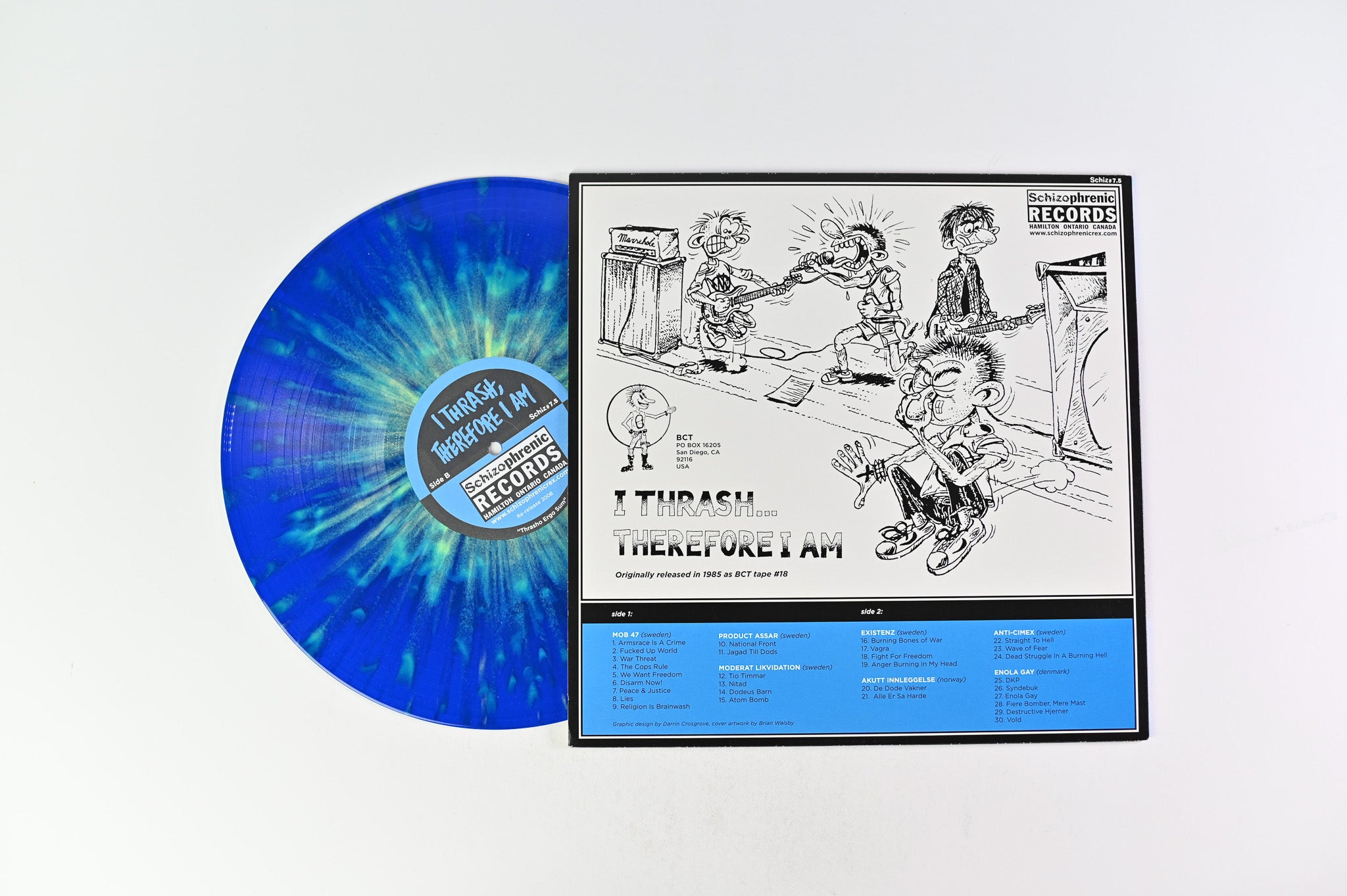 Various - I Thrash, Therefore I Am on Schizophrenic Blue Green Marbled Reissue