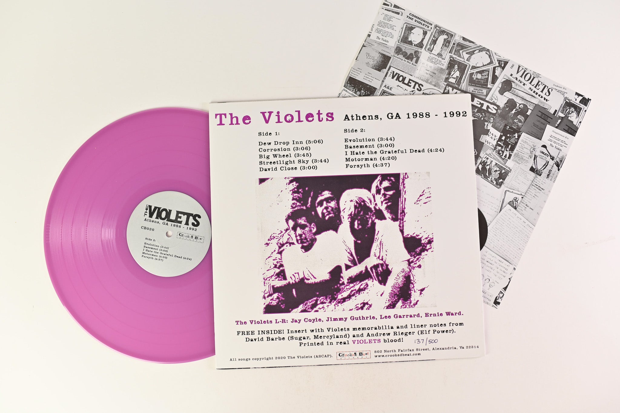 The Violets - Athens, GA 1988-1992 on Crooked Beat RSD 2020 Violet Vinyl