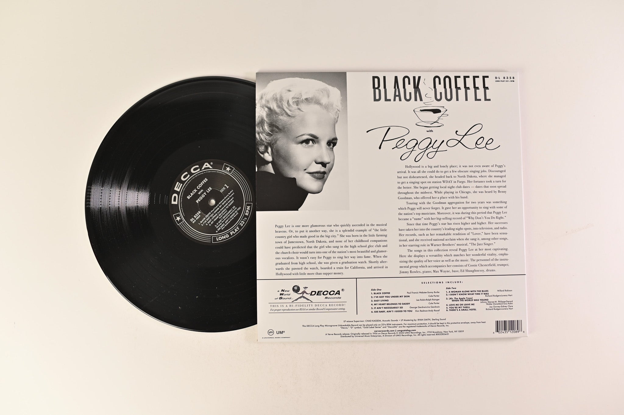 Peggy Lee - Black Coffee With Peggy Lee Mono Reissue on Decca/Acoustic Sounds