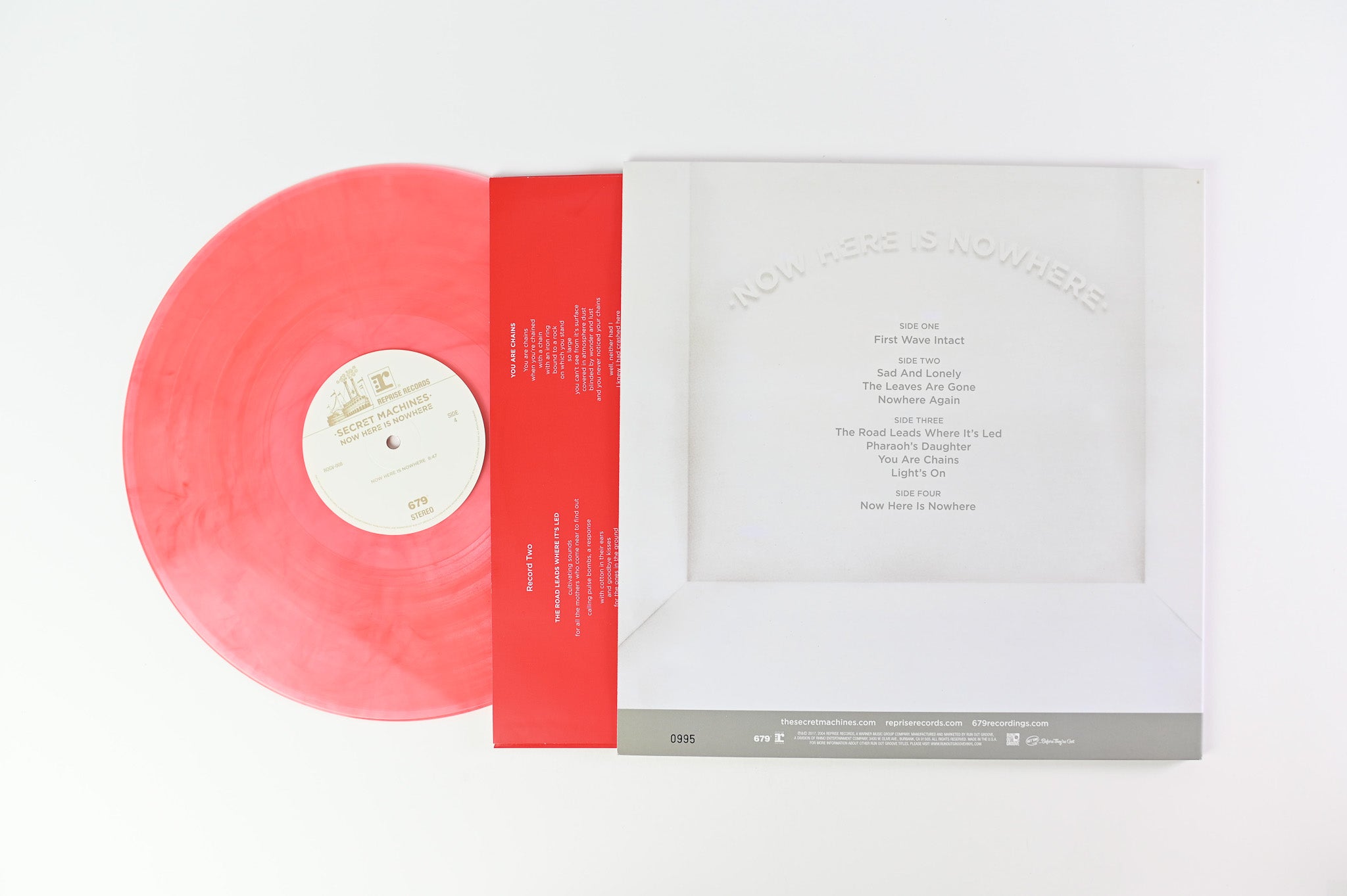 Secret Machines - Now Here Is Nowhere on Reprise Ltd Numbered Clear With Silver/Red Swirls