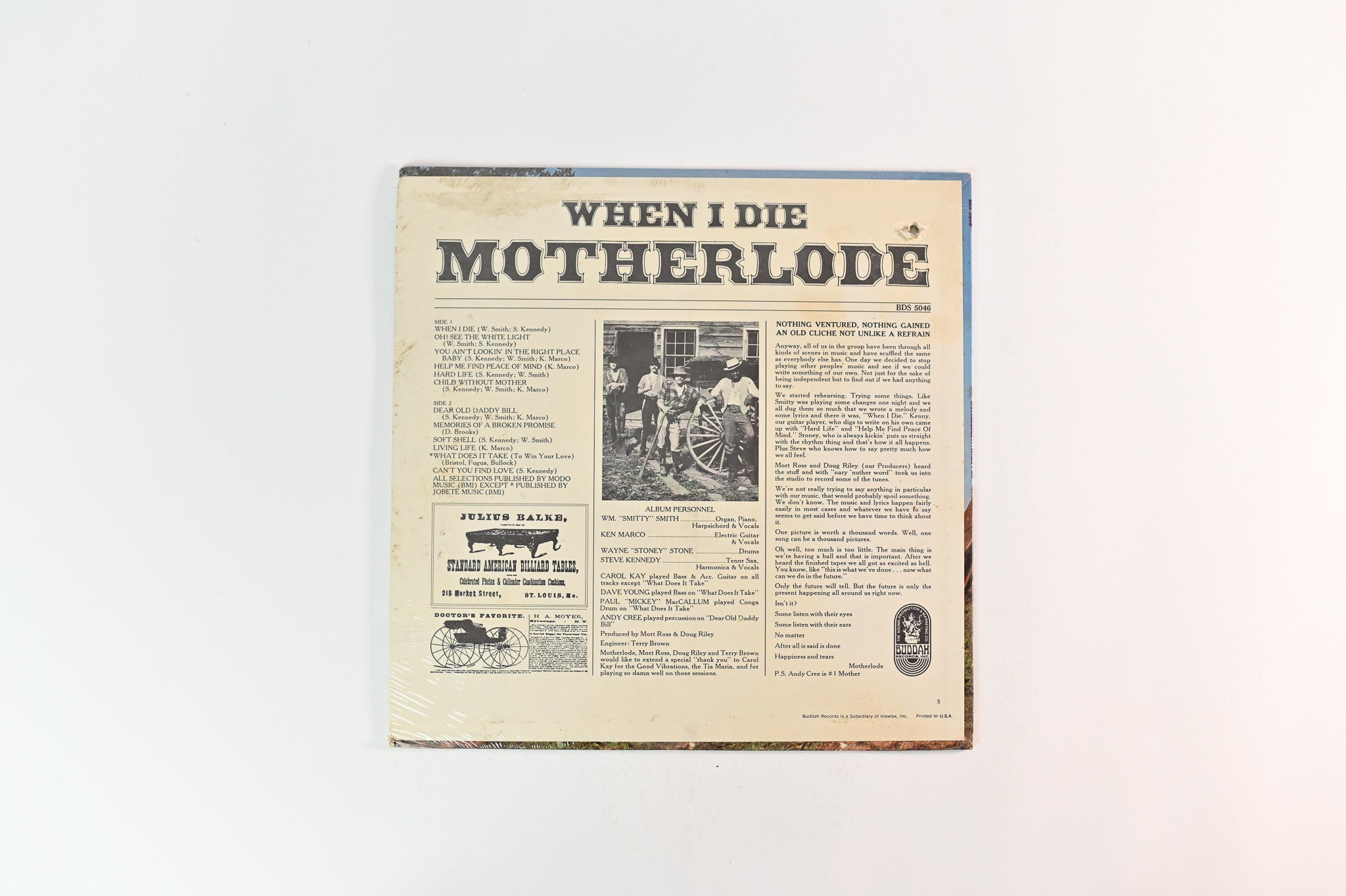 Motherlode - When I Die on Buddah Records - Sealed