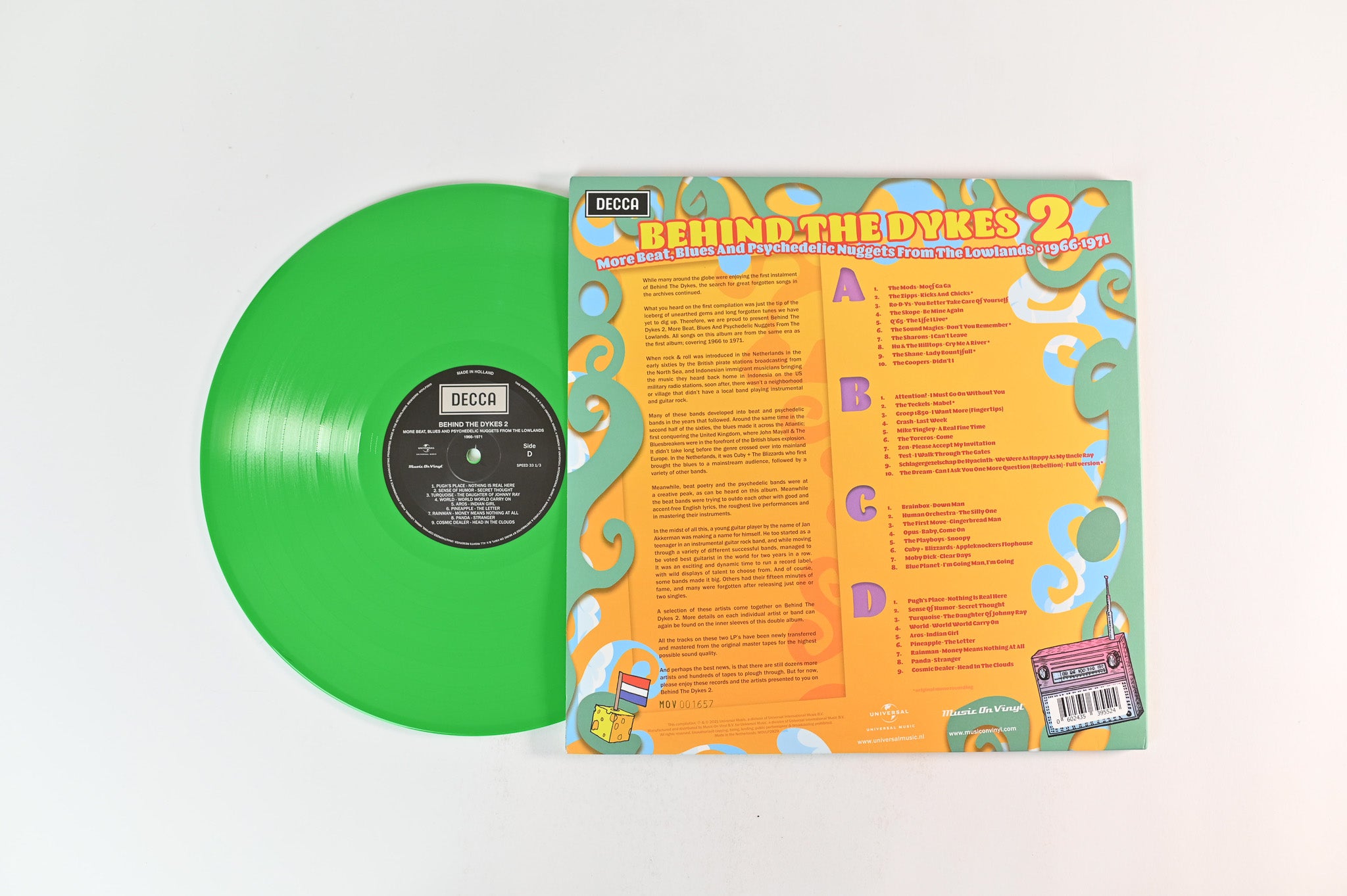 Various - Behind The Dykes 2 - More Beats, Blues And Psychedelic Nuggets From The Lowlands 1966-1971 Music on Vinyl RSD 2021 Ltd Numbered Pink/Green