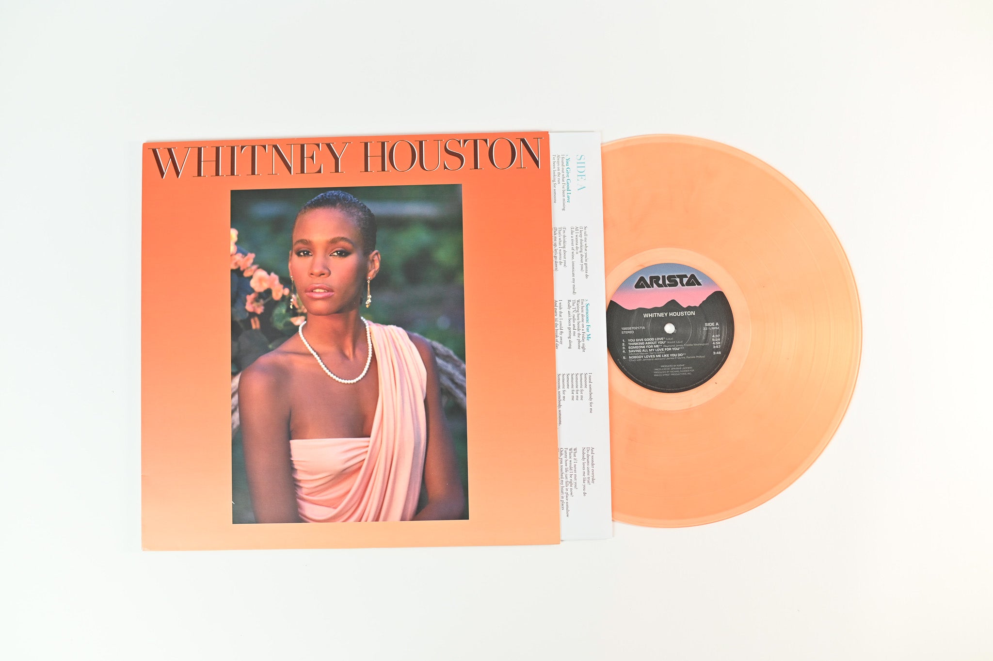 Whitney Houston - Whitney Houston on Arista Translucent Peach Vinyl Reissue