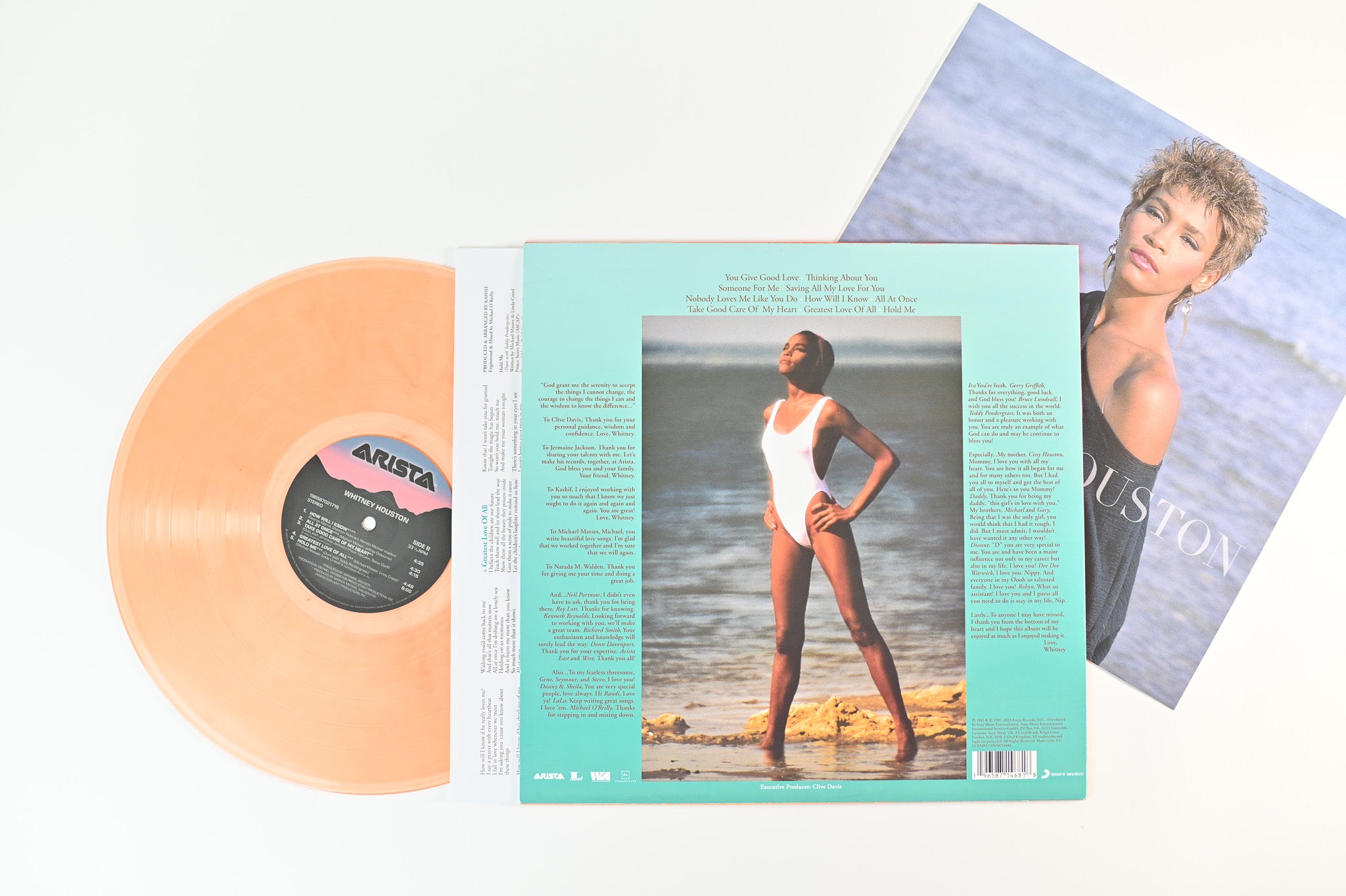 Whitney Houston - Whitney Houston on Arista Translucent Peach Vinyl Reissue