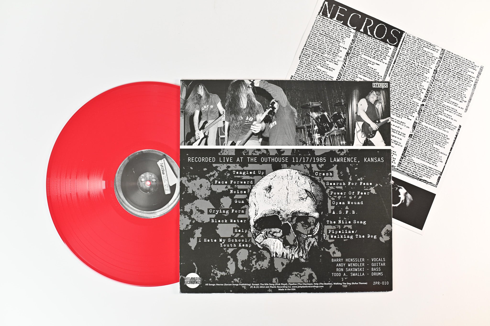 Necros - Live In '85 on Jett Plastic Recordings - Red Vinyl