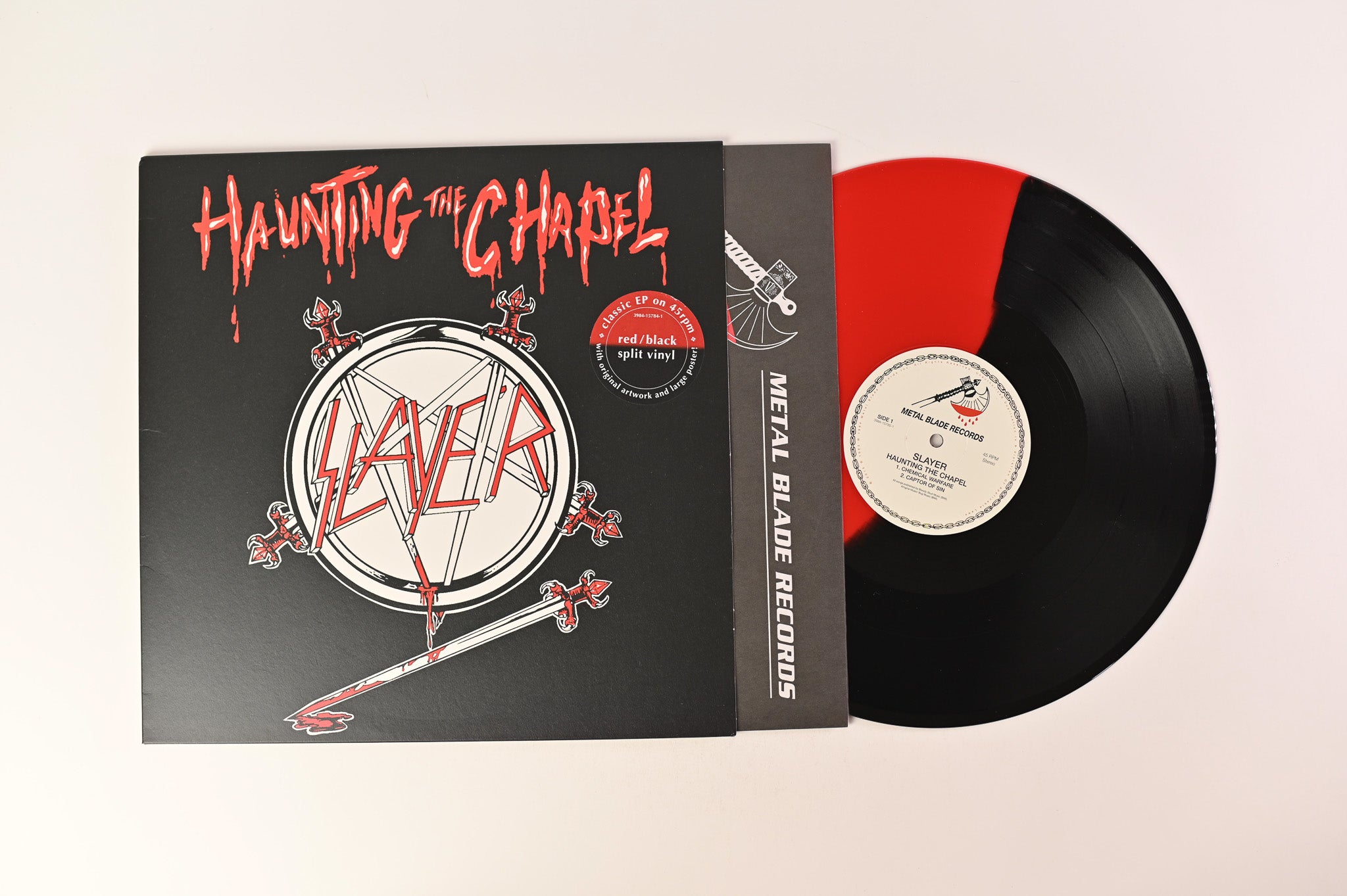 Slayer - Haunting The Chapel on Metal Blade Red/Black Split Reissue