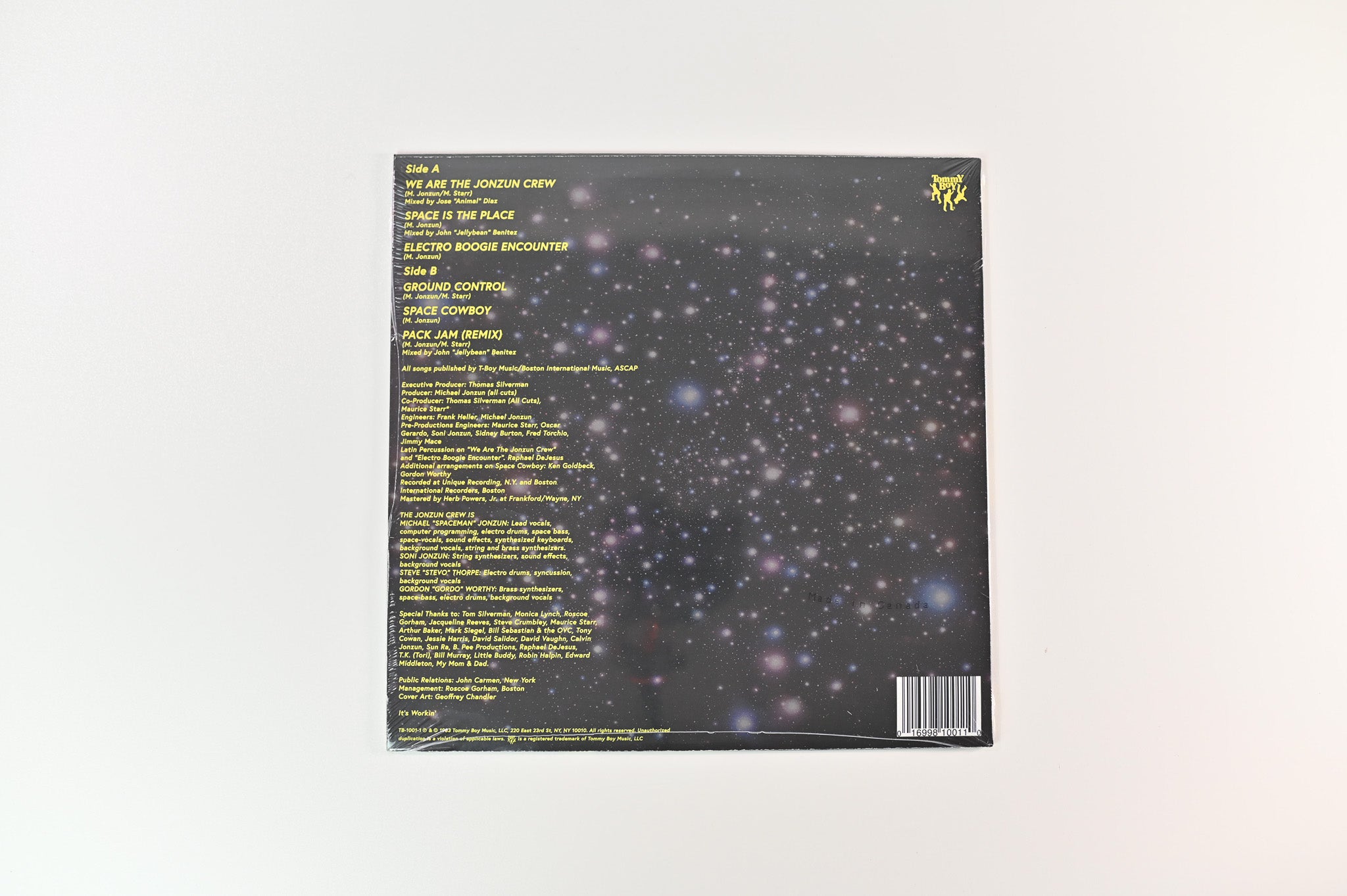 The Jonzun Crew - Lost In Space on Tommy Boy Yellow Vinyl Reissue Sealed