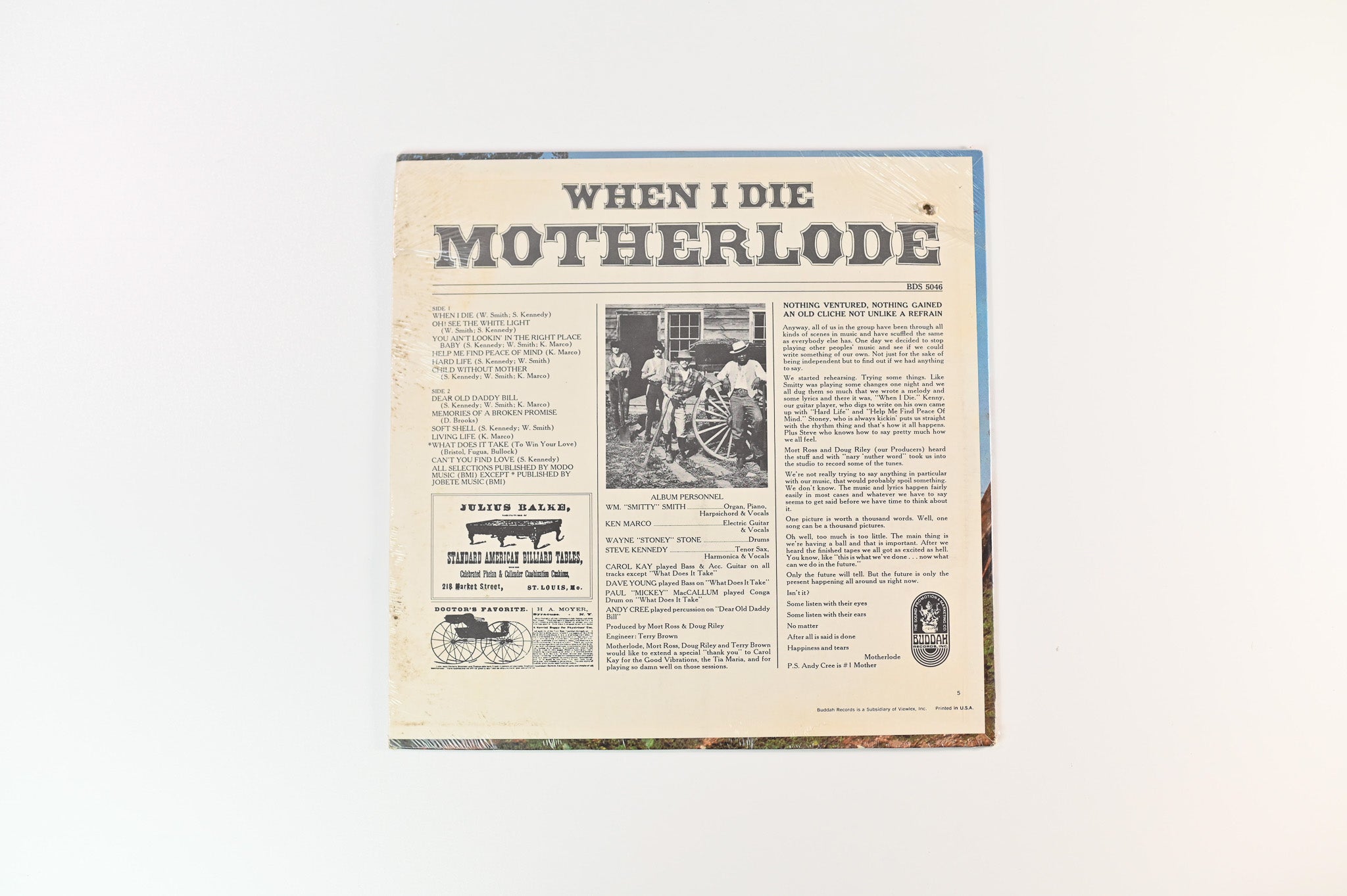 Motherlode - When I Die on Buddah Sealed