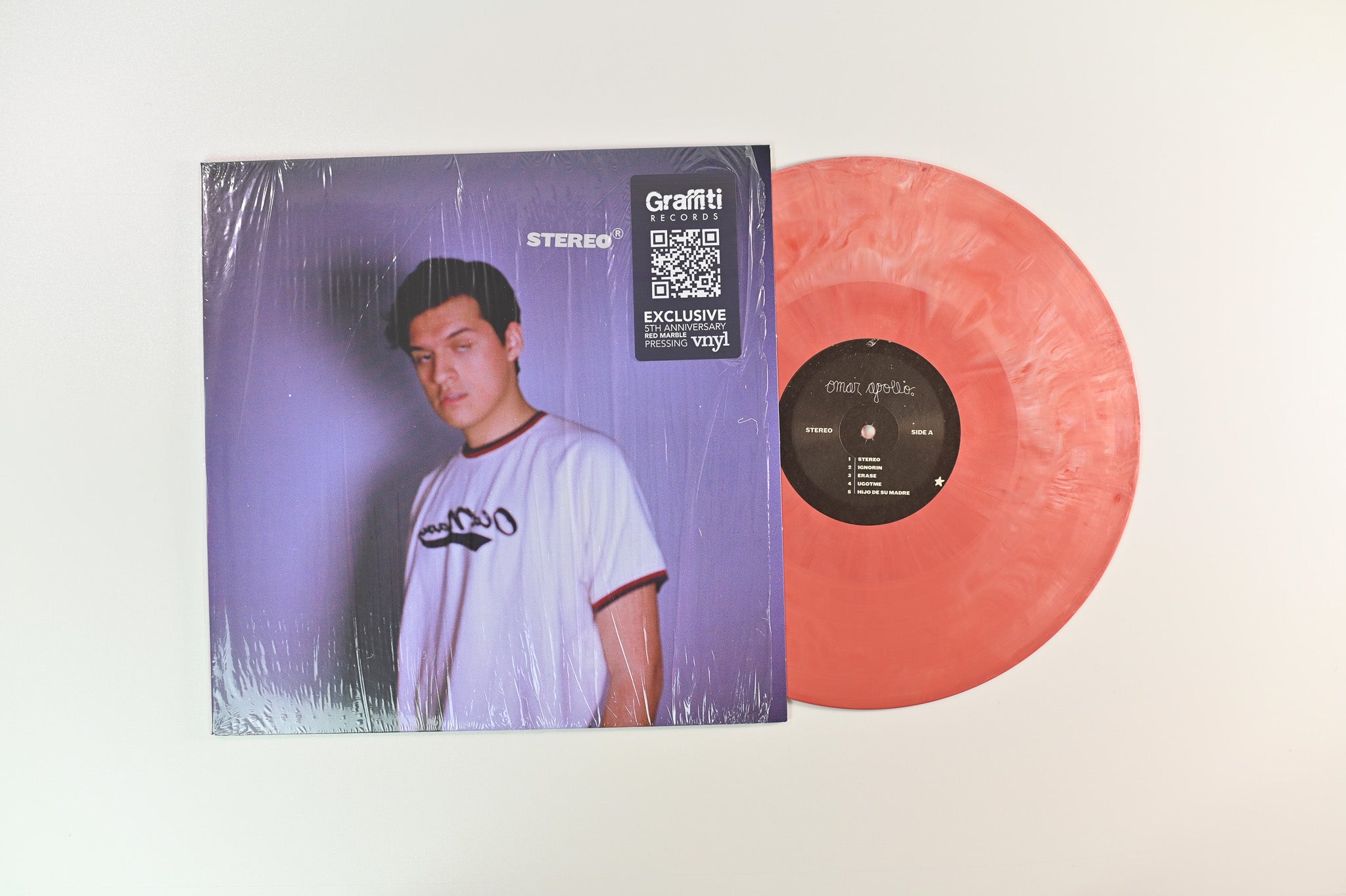 Omar Apollo - Stereo on Graffiti Records 5th Anniversary Red Marble Reissue