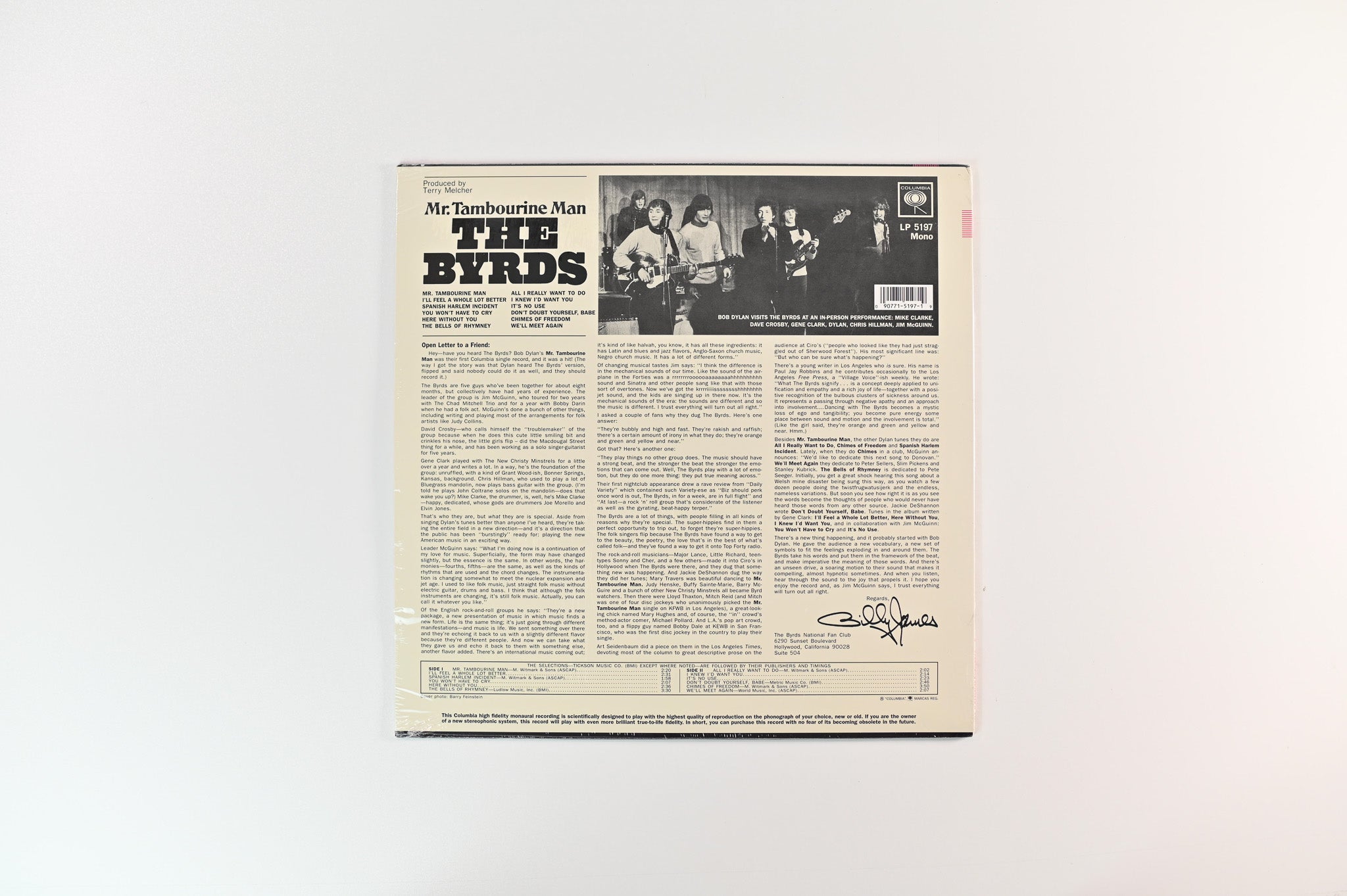 The Byrds - Mr. Tambourine Man on Columbia Reissue Sealed