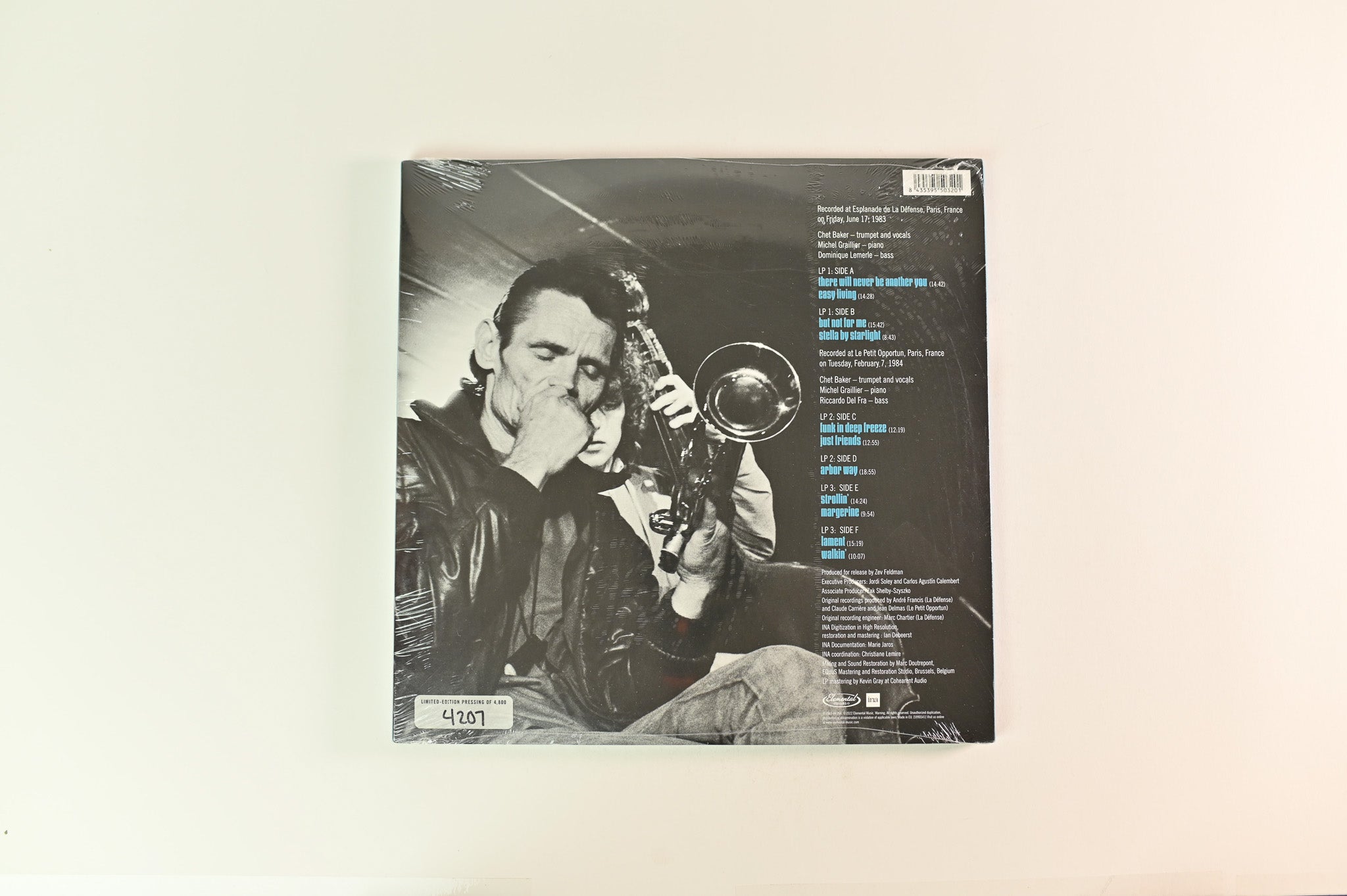 Chet Baker Trio - Live In Paris: The Radio France Recordings 1983-1984 on Elemental RSD 2022 Lt Numbered Sealed